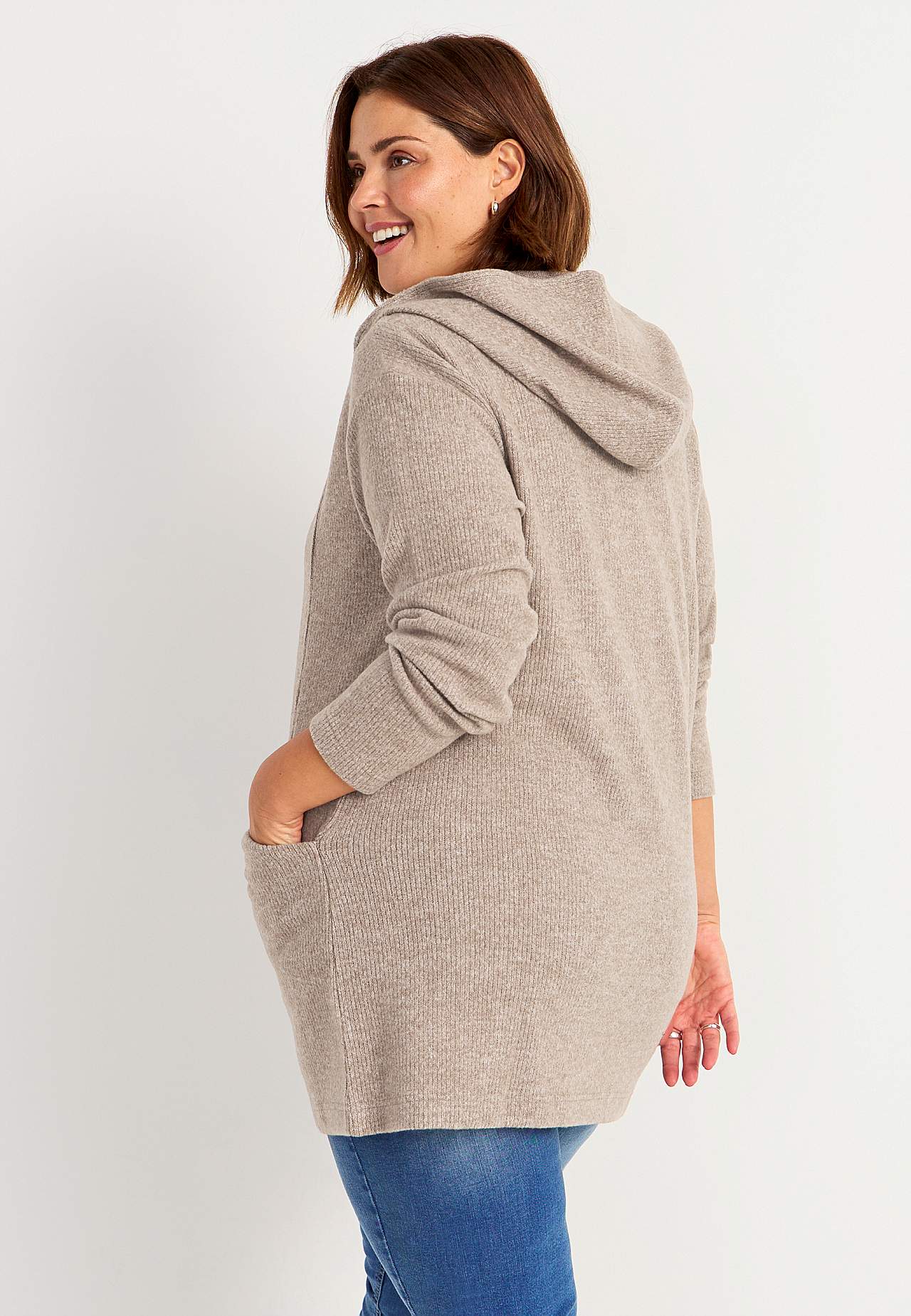 Super zachte lange cardigan met zakken