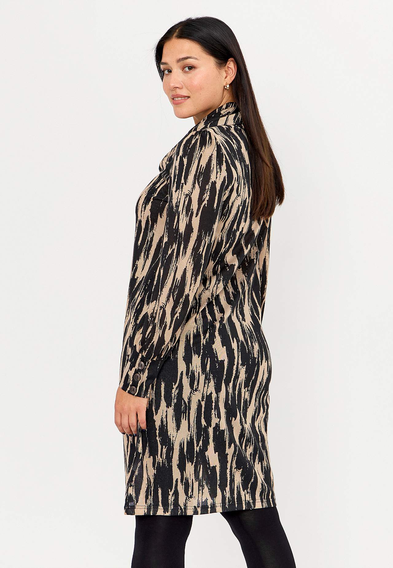 Knielange jerseyjurk met patroon