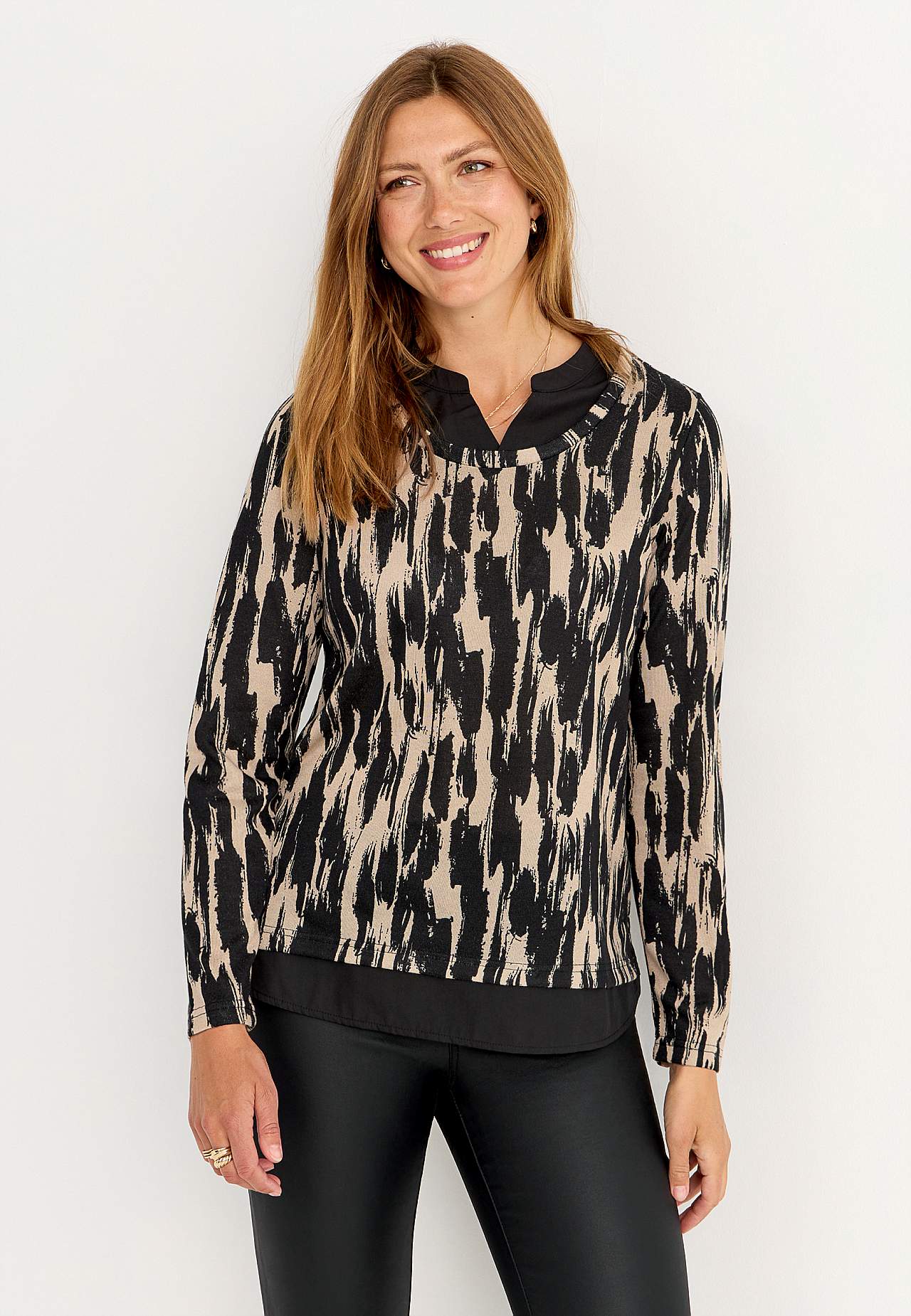 2-in-1 jersey-topje met patroon
