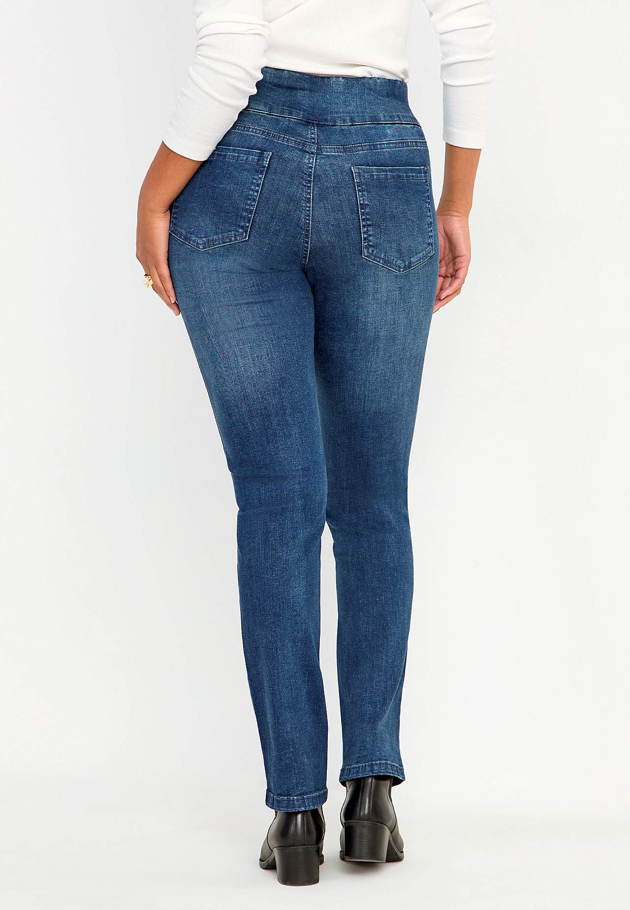 Elastische jegging met bergkristal details