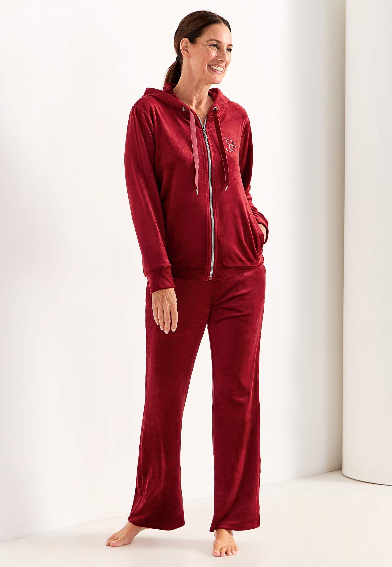 Tweedelige velours-set