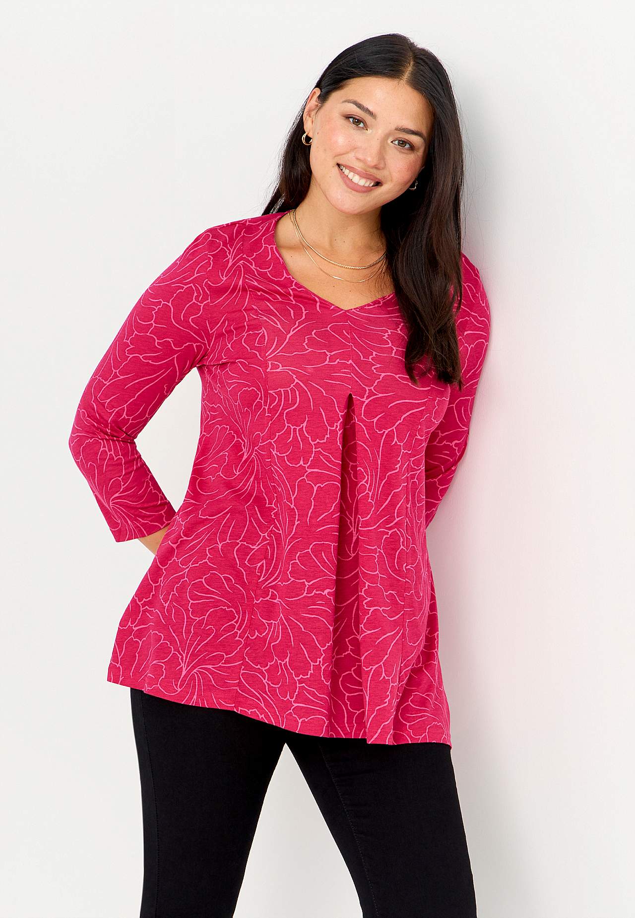 Jersey tuniek met een v-hals Priscilla