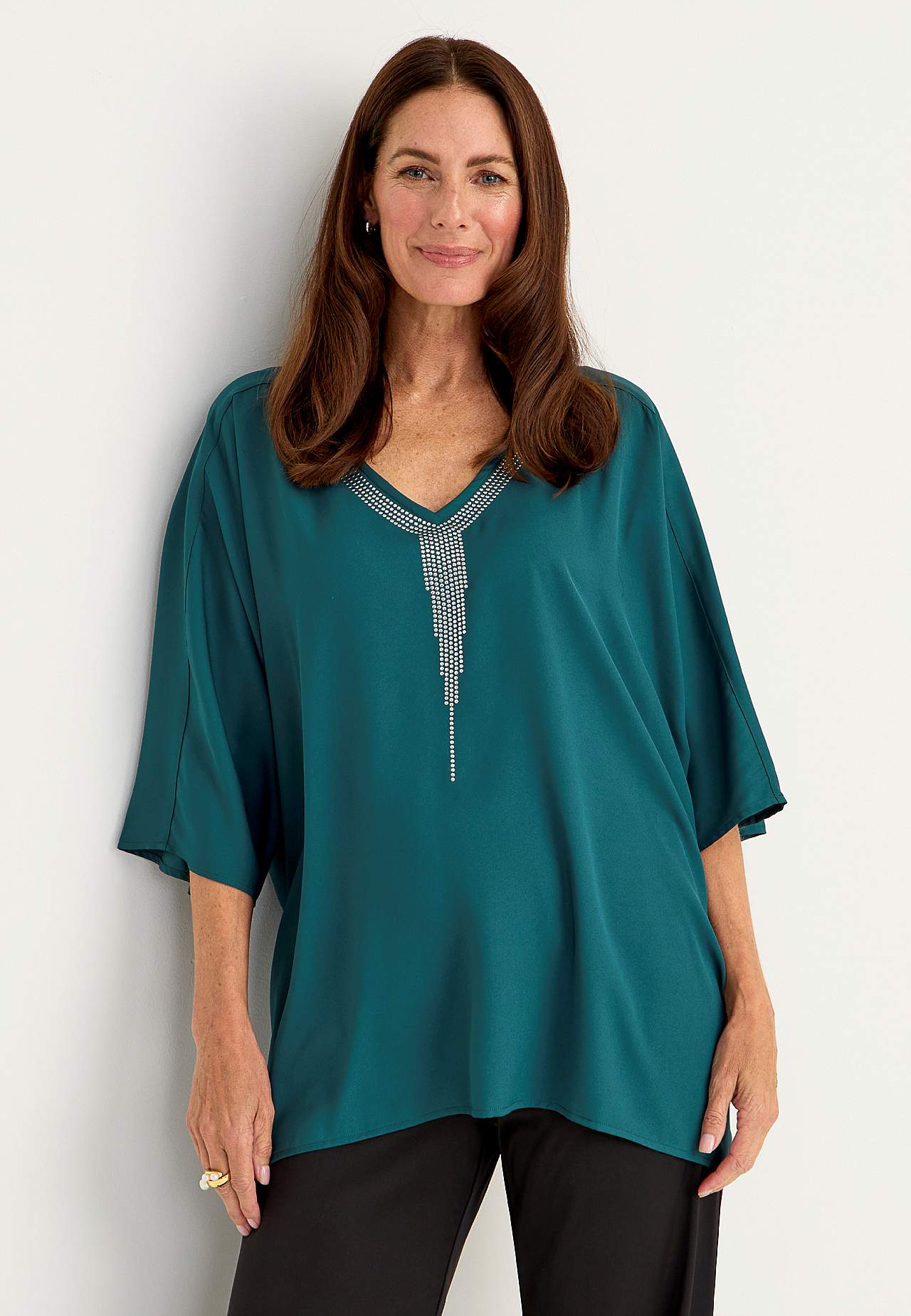 Feestblouse met genopt details