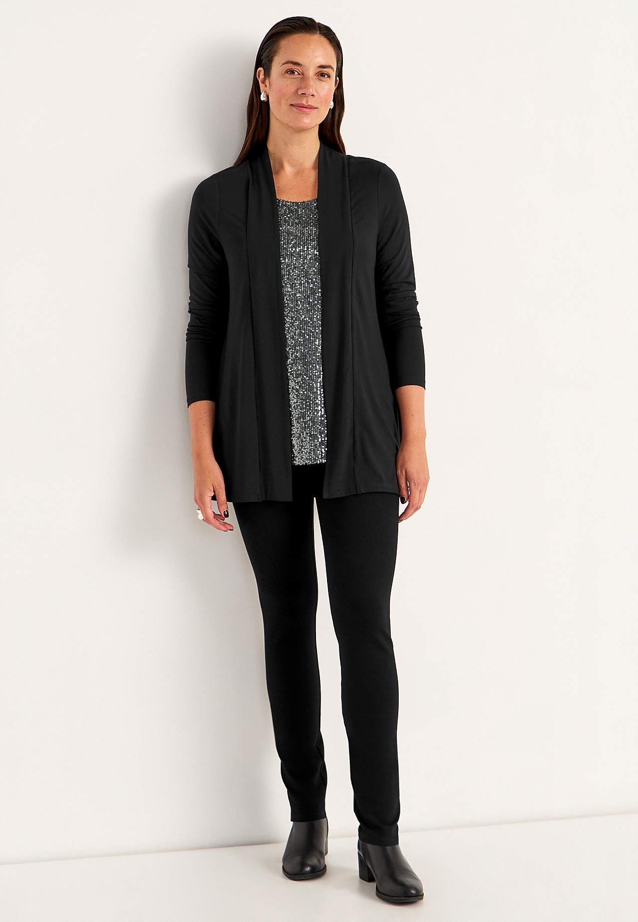 2-in-1-top met lange mouwen met pailletten