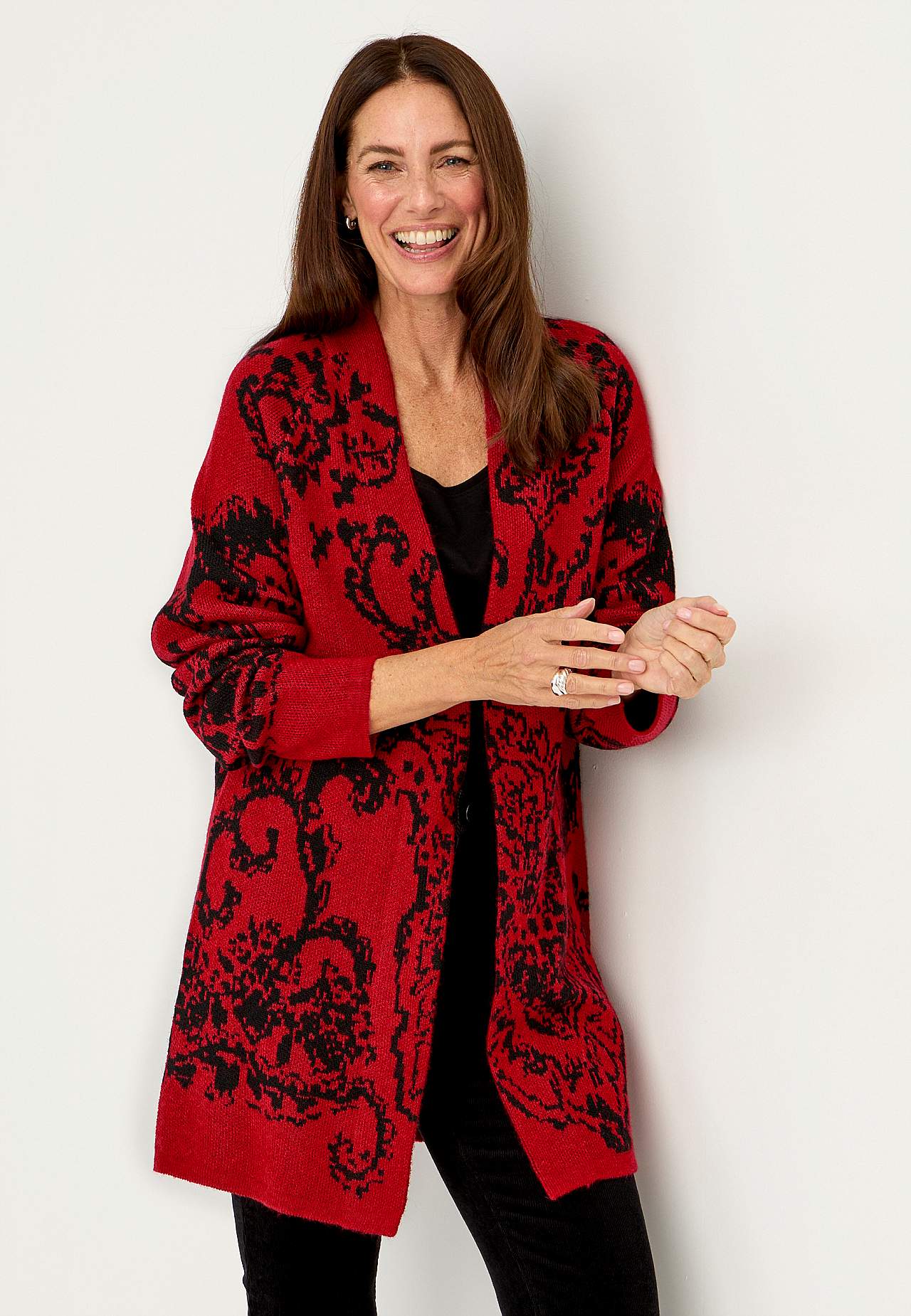 Jacquardgebreide cardigan