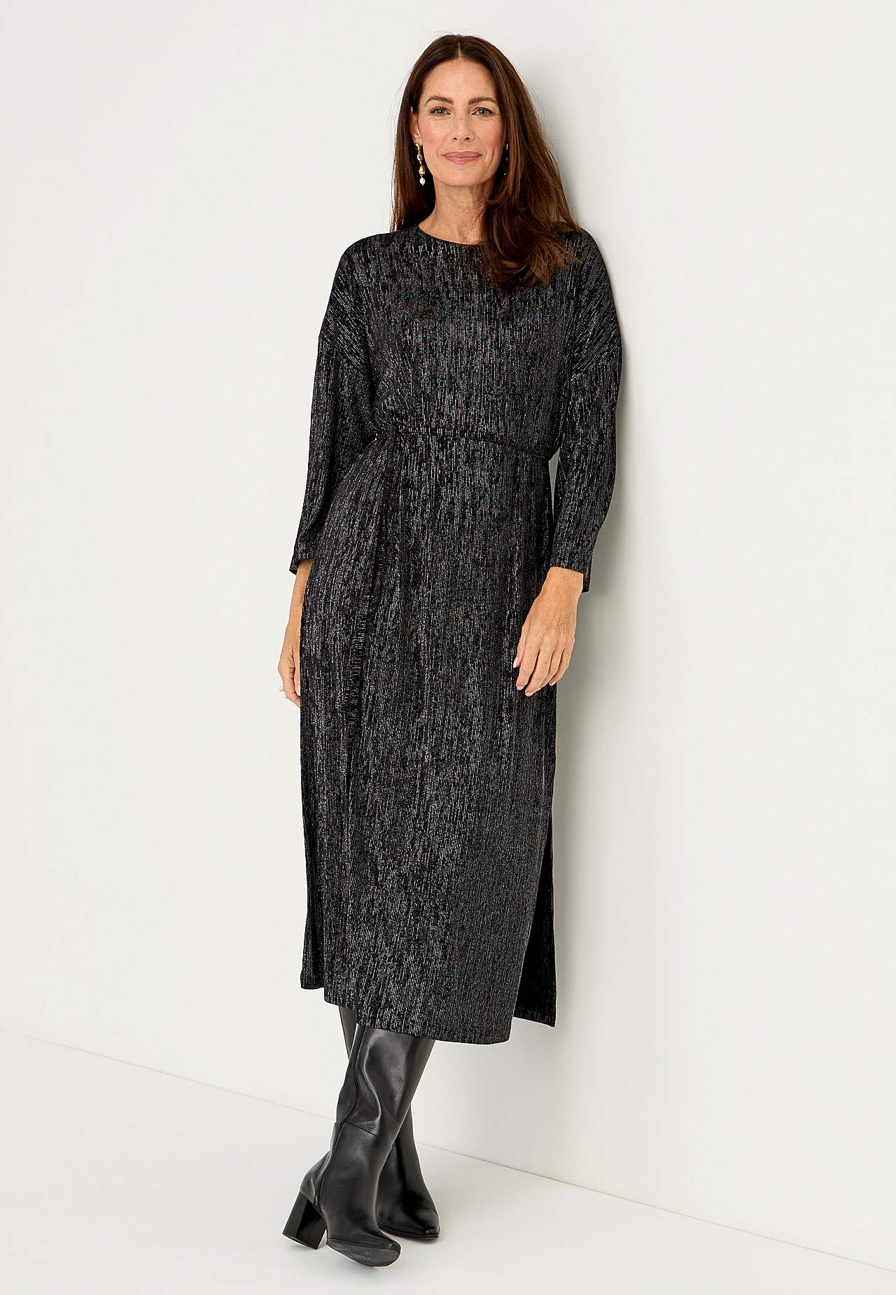 Glanzende jerseyjurk Lydia