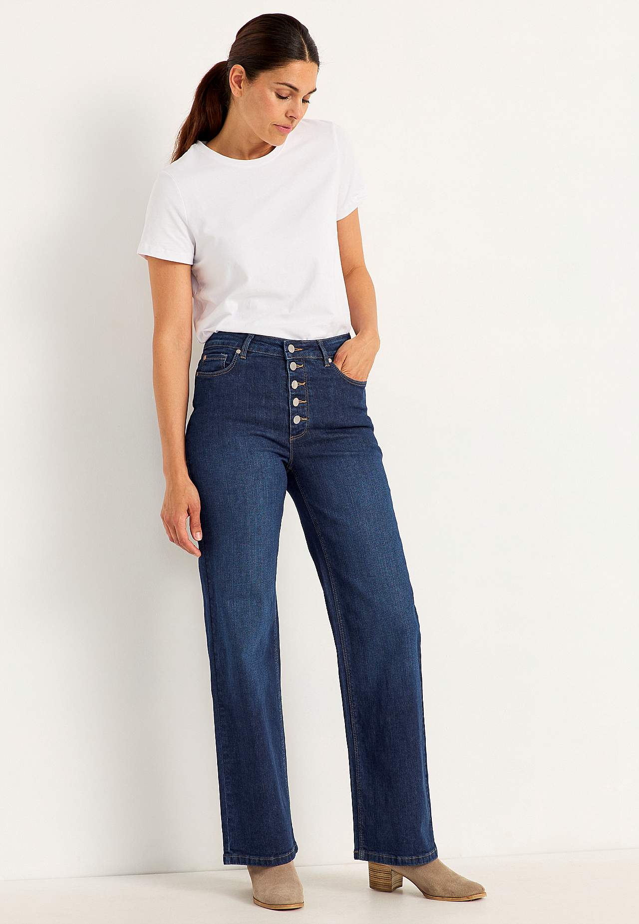 Stretch jeans met hoog taille