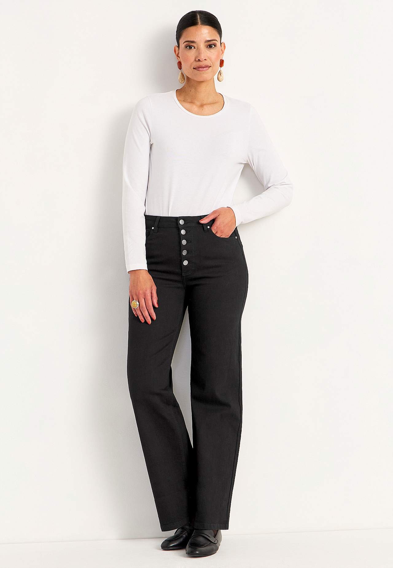Stretch jeans met hoog taille