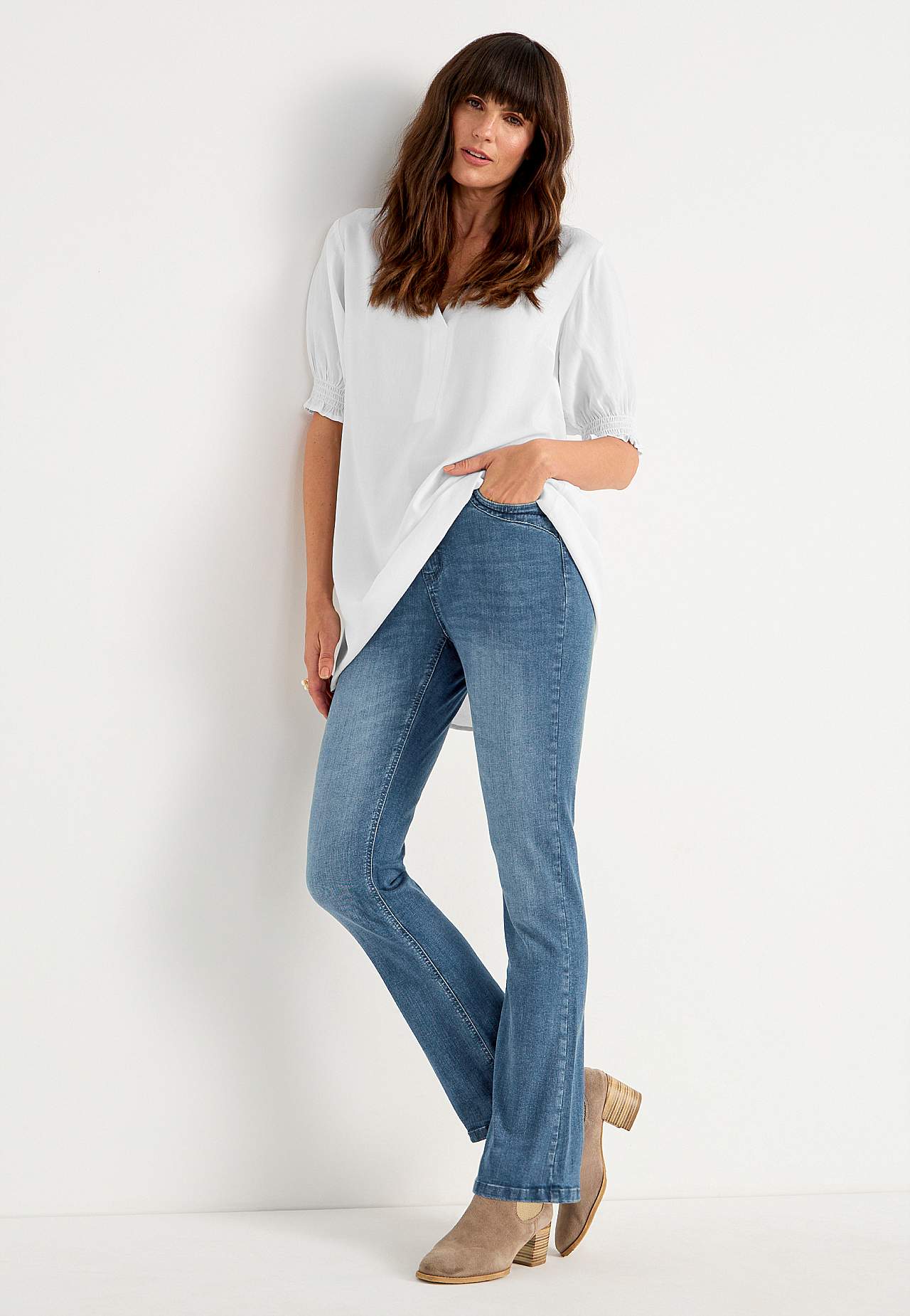 Stretch jeans met bootcut Anja