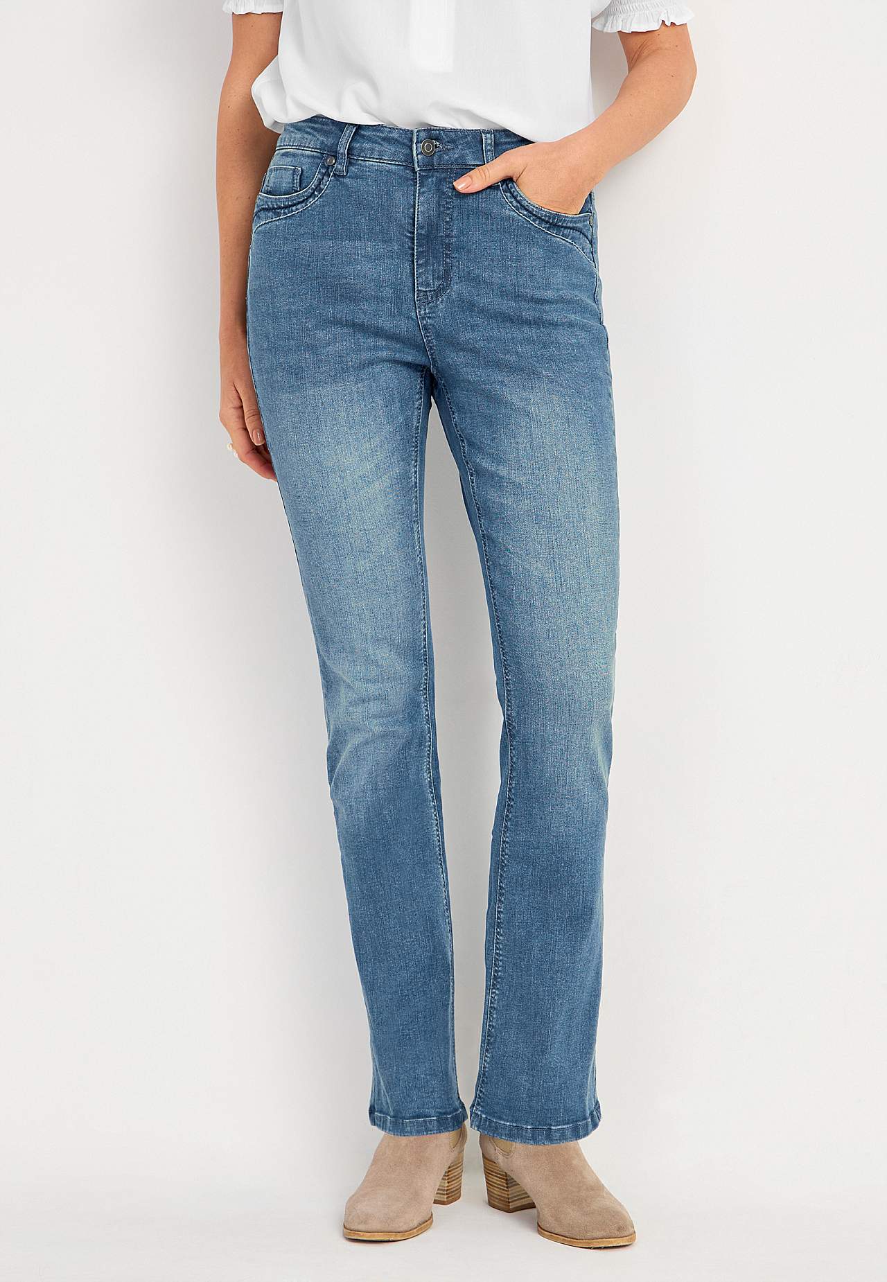 Stretch jeans met bootcut Anja