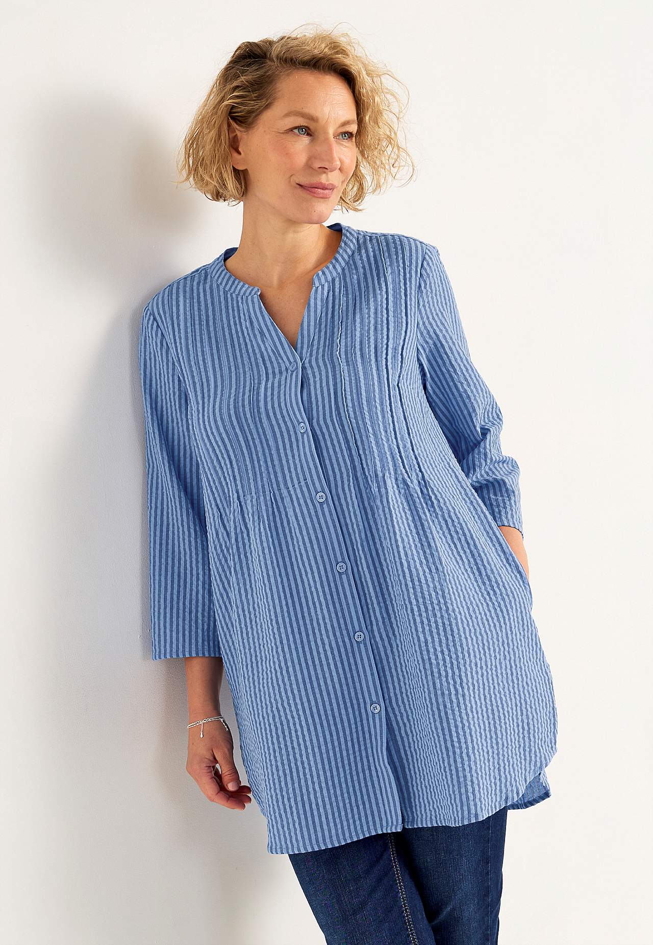 Tuniek van seersucker