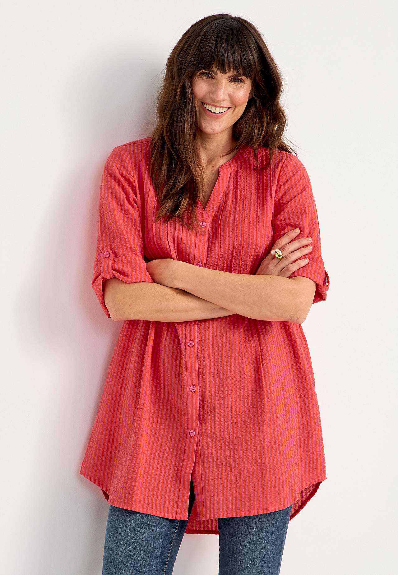Tuniek van seersucker