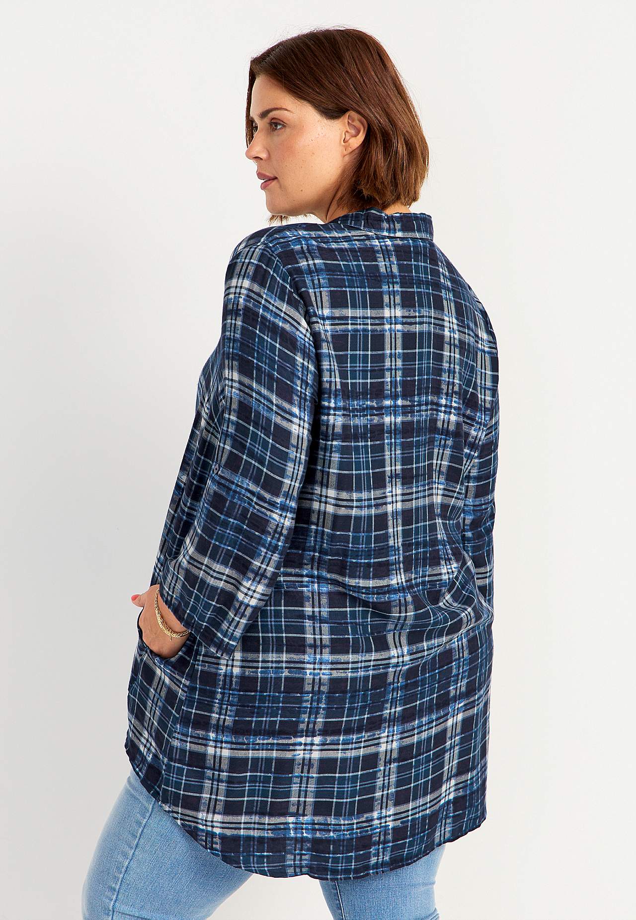 Geruite tuniek met kraag