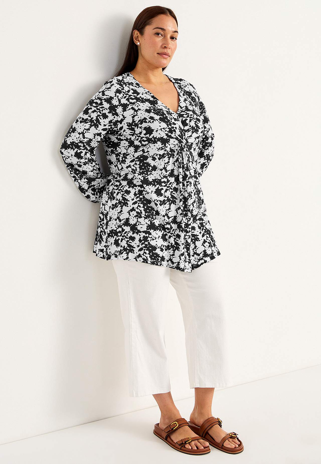 Jersey tuniek met lange mouwen