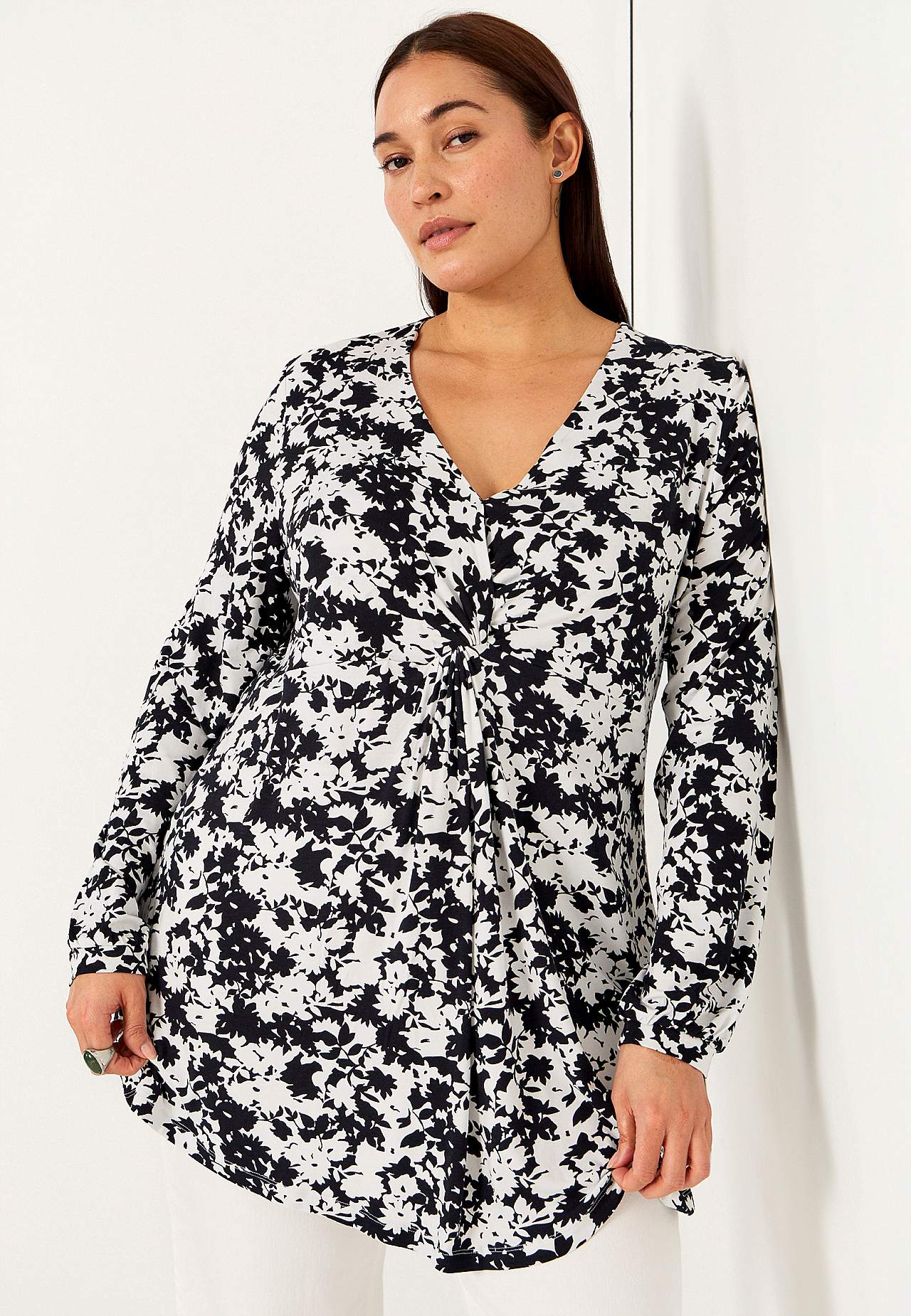 Jersey tuniek met lange mouwen