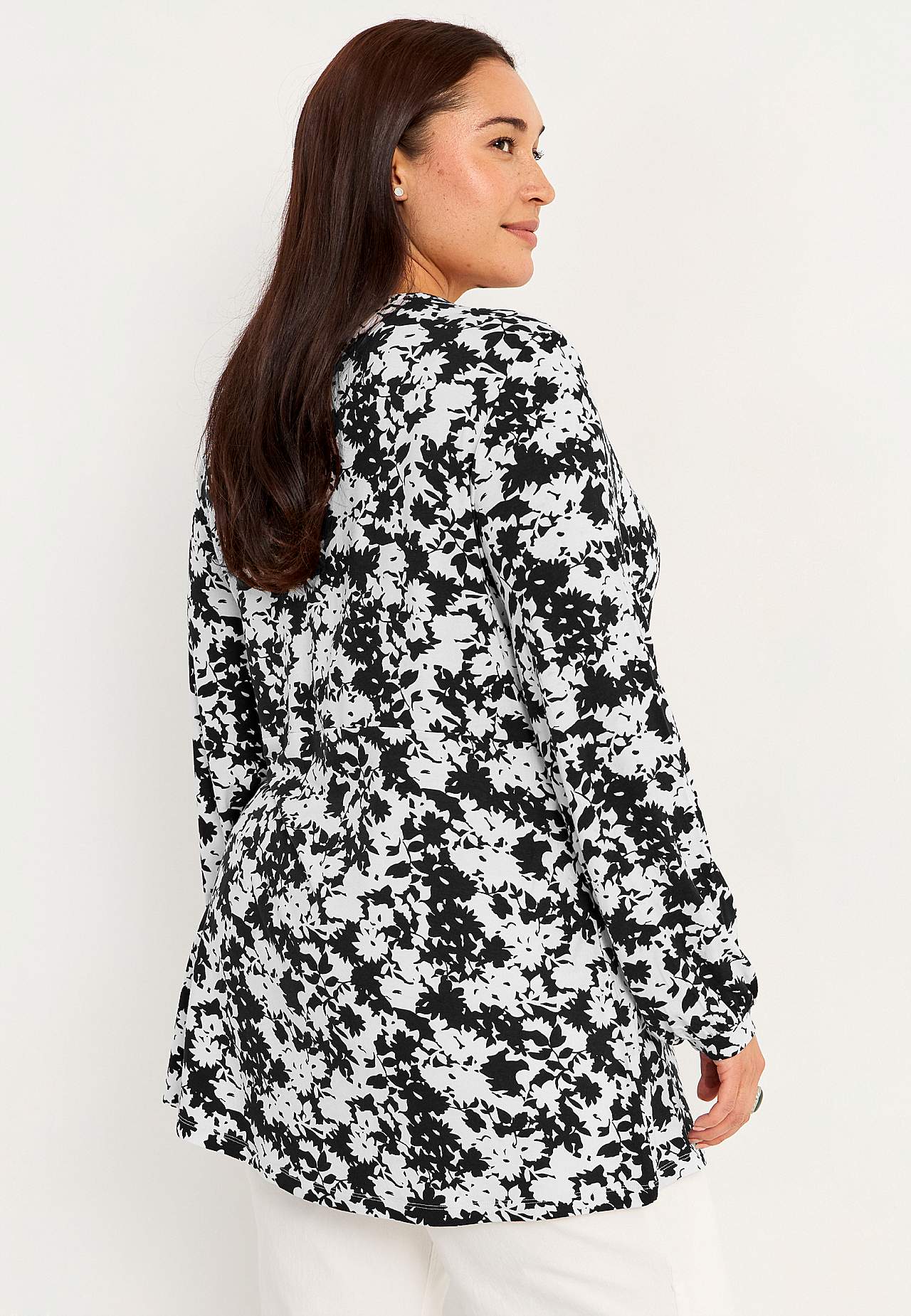 Jersey tuniek met lange mouwen