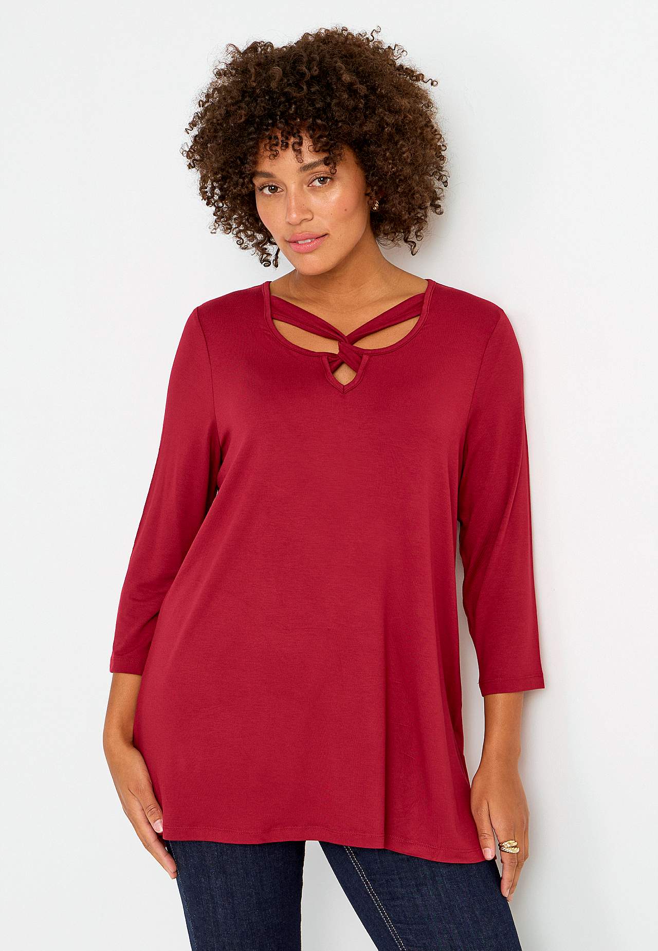 Jersey tuniek met 3/4 mouw