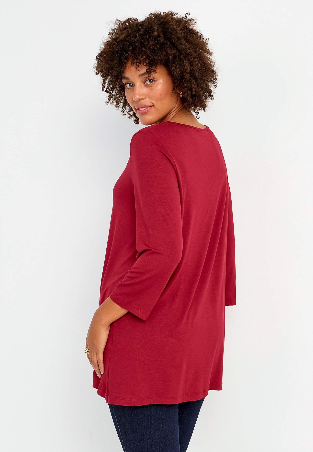Jersey tuniek met 3/4 mouw