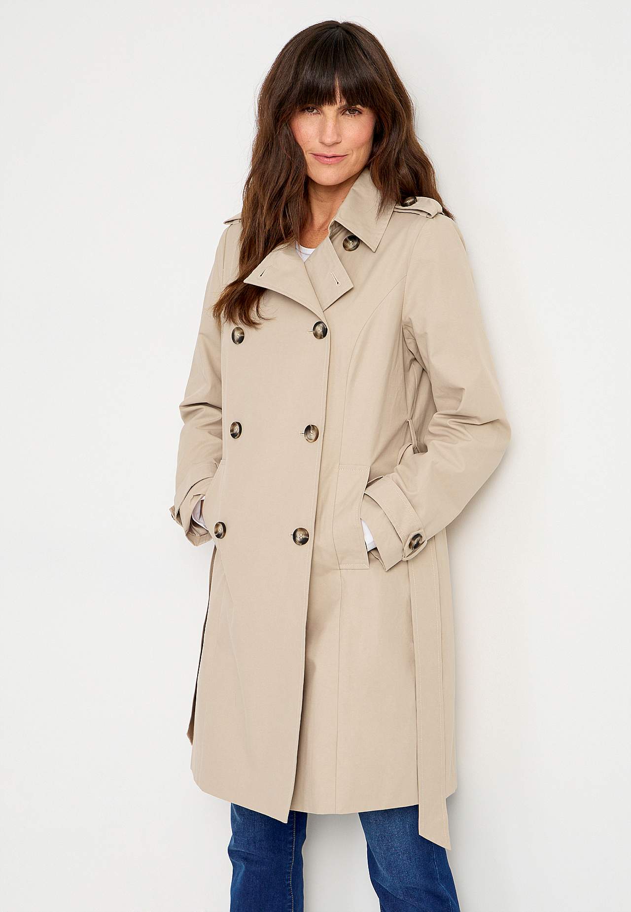 Dubbel-borstige trenchcoat