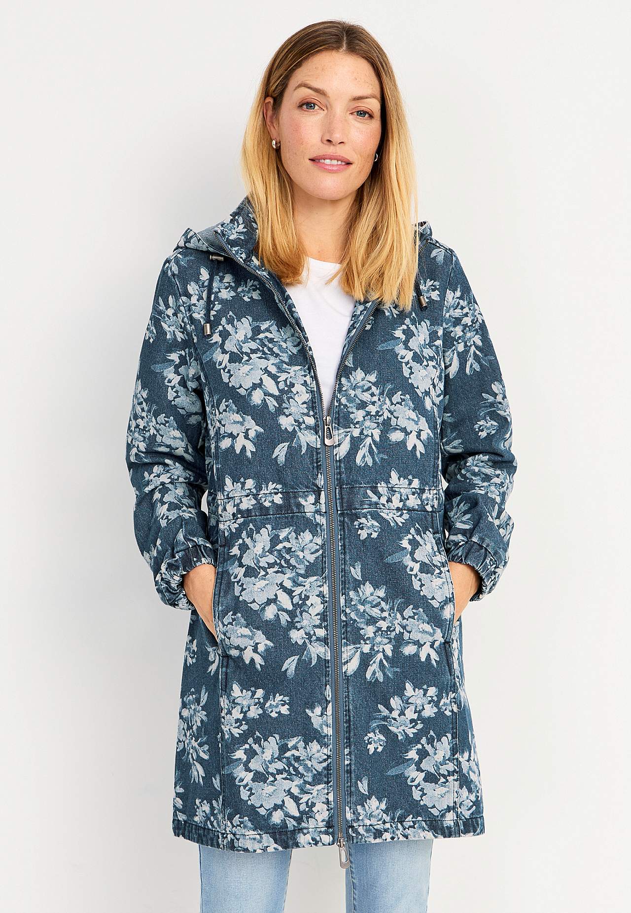 Met patroon parka van denim