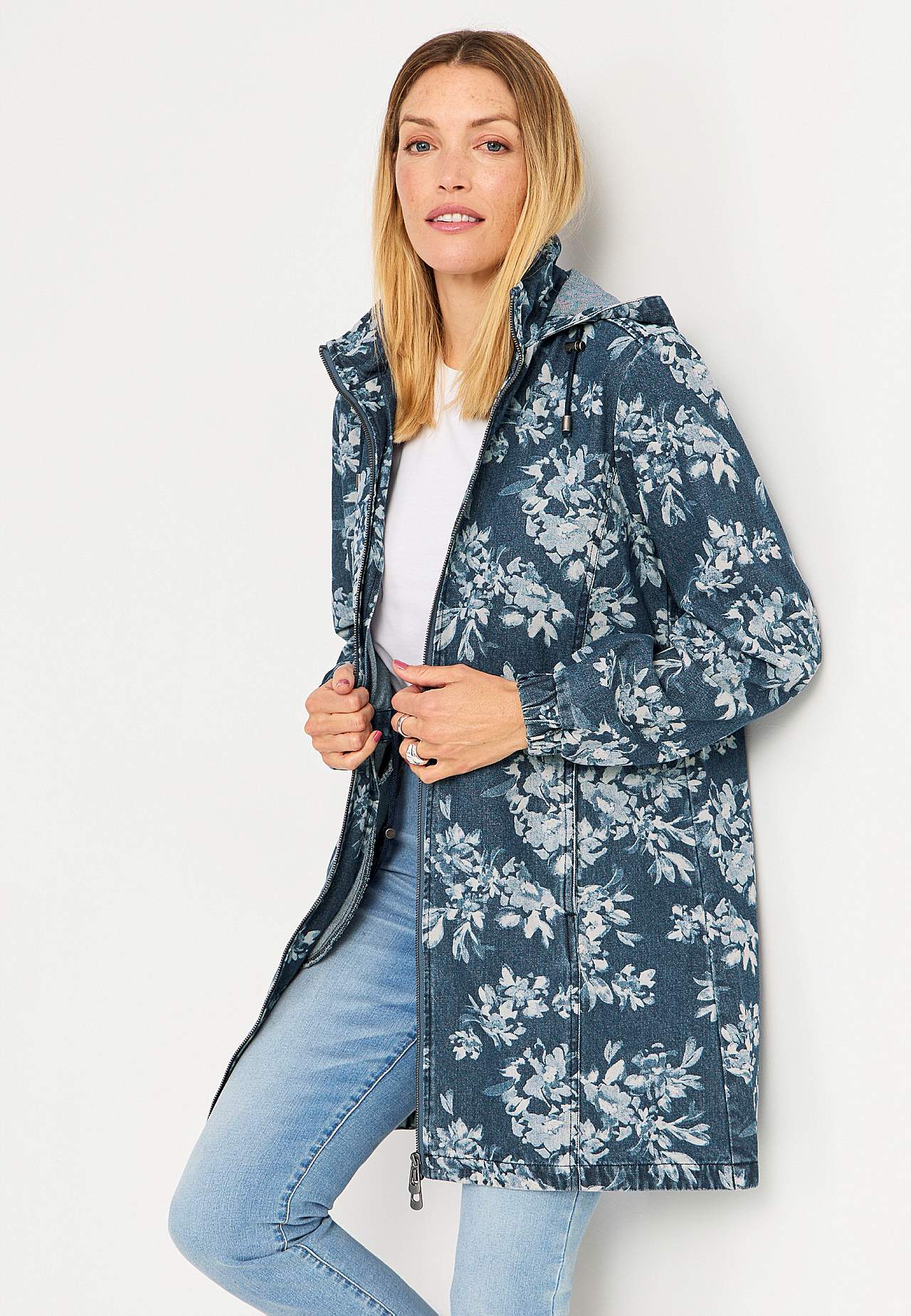 Met patroon parka van denim