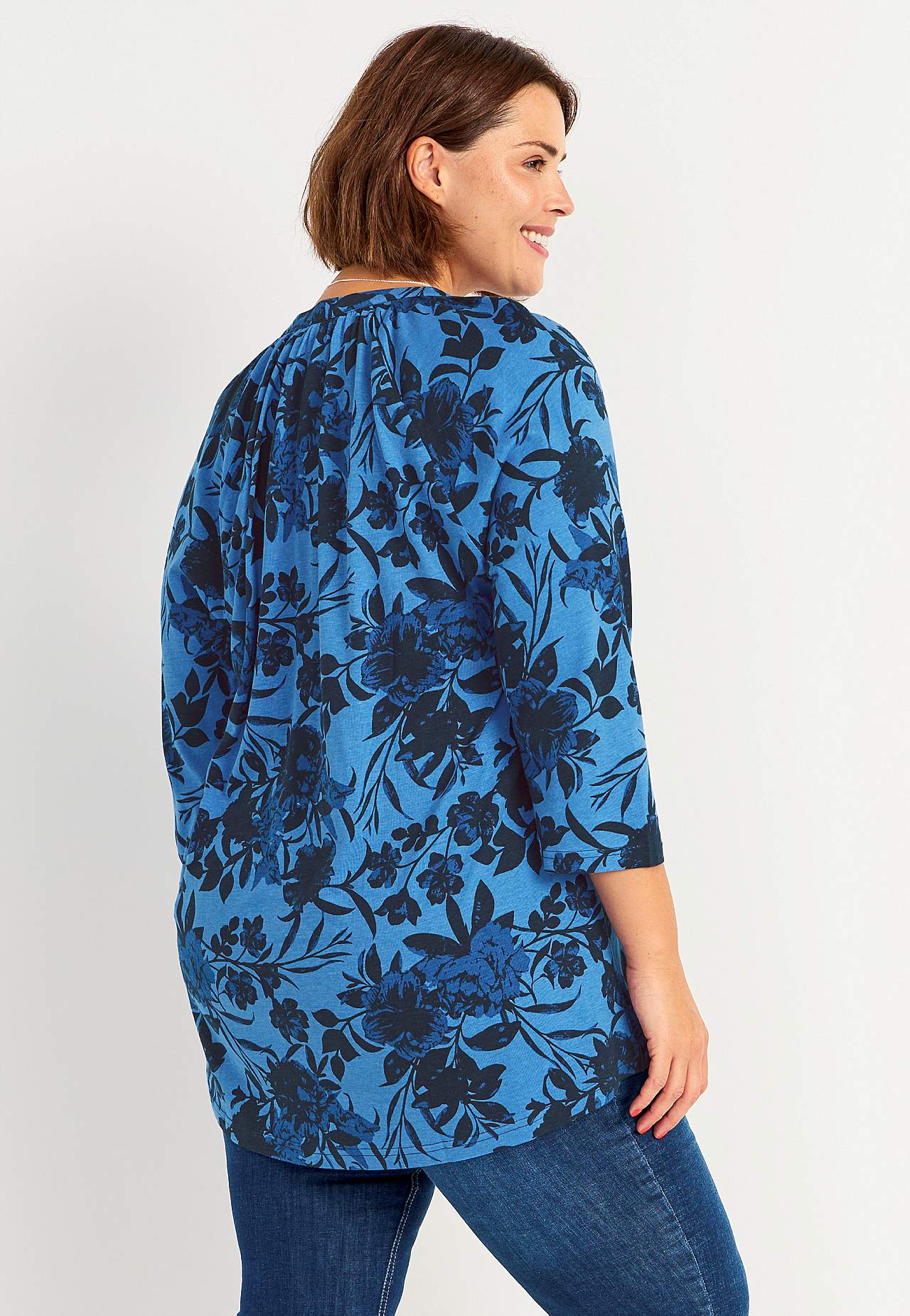 Jersey tuniek met 3/4 lengte mouwen