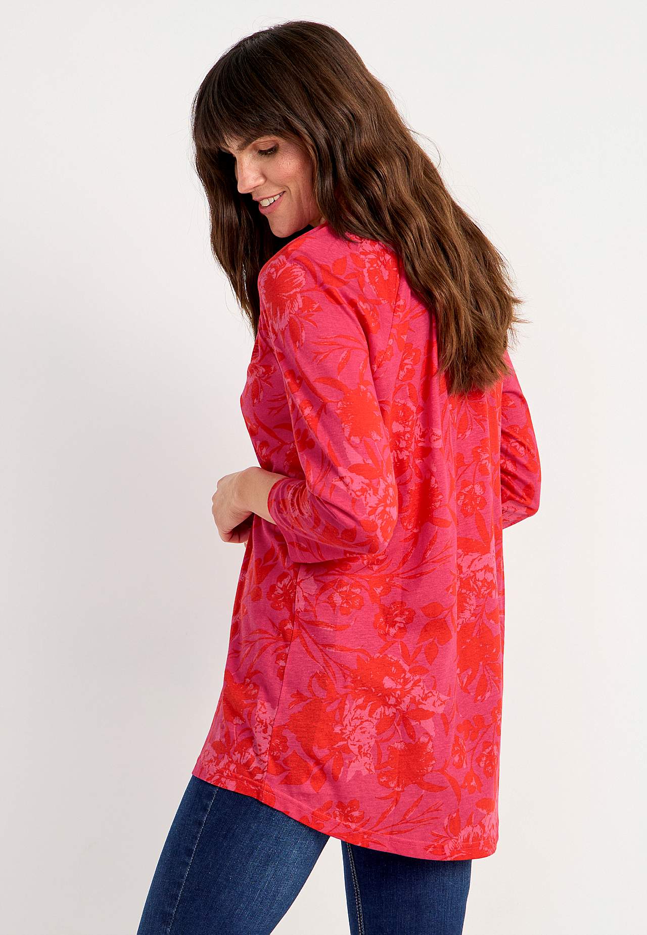 Jersey tuniek met 3/4 lengte mouwen