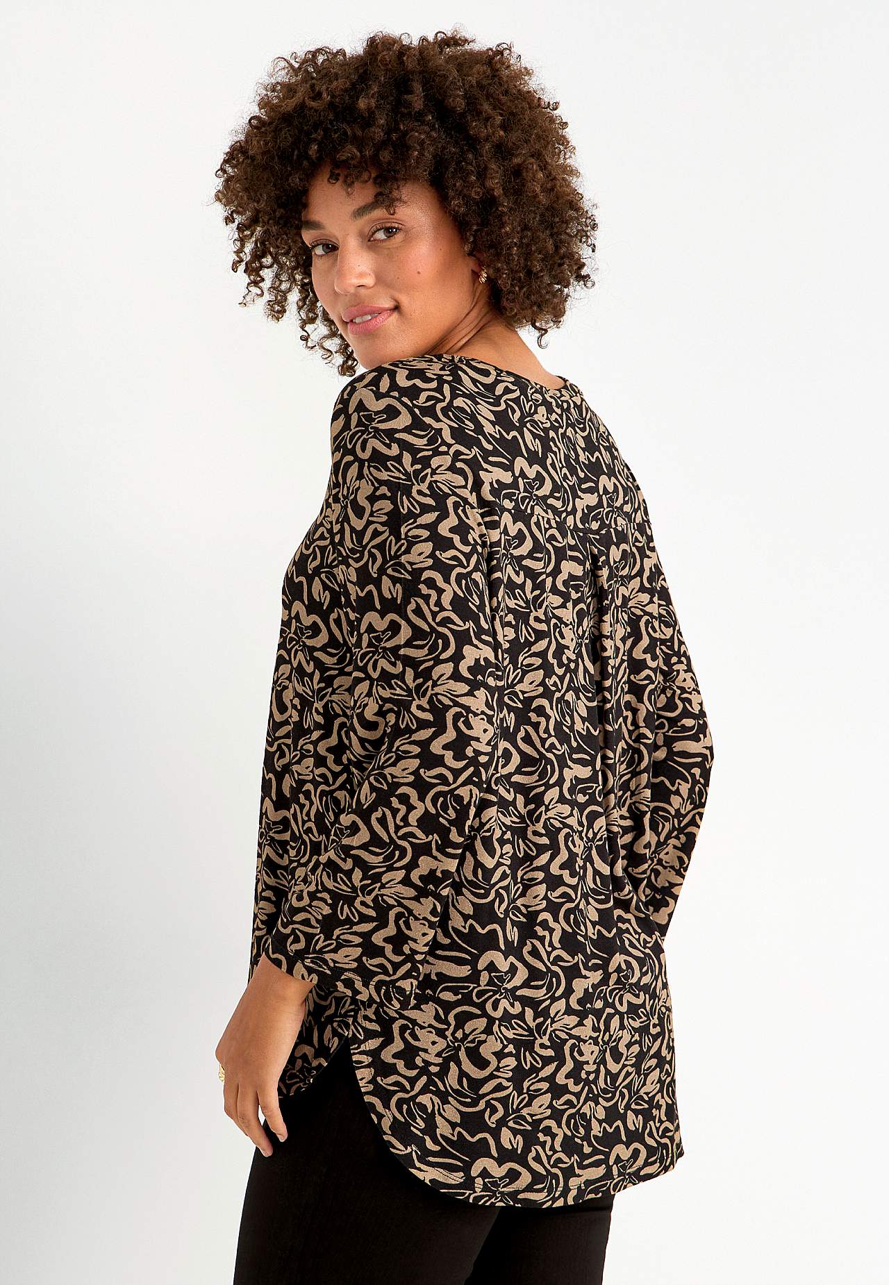 Jersey-topje met 3/4 mouw