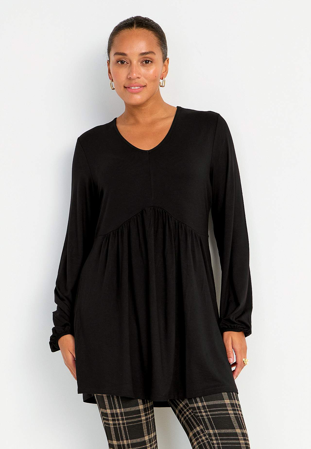 Jersey tuniek met lange mouwen