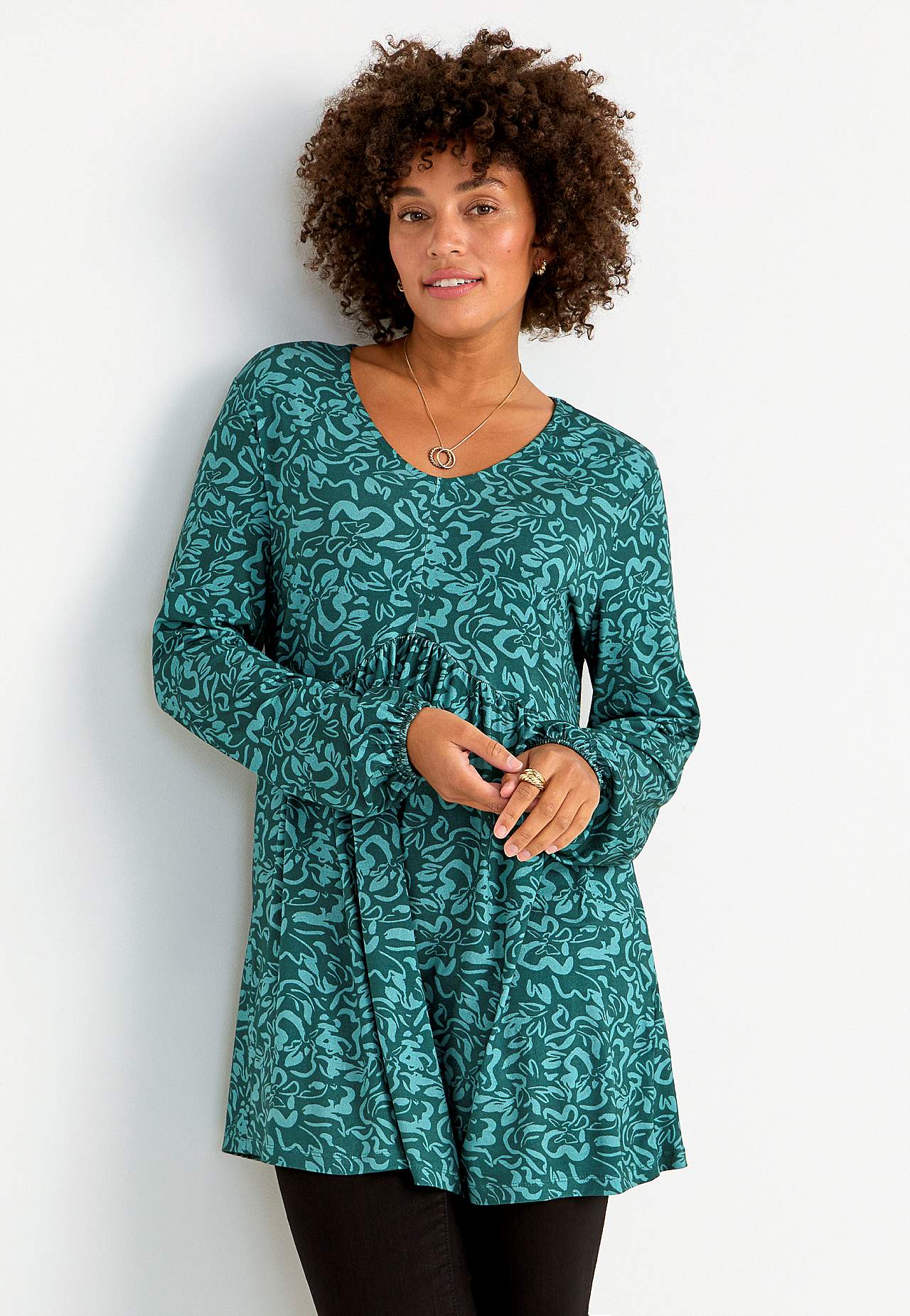 Jersey tuniek met lange mouwen Agatha