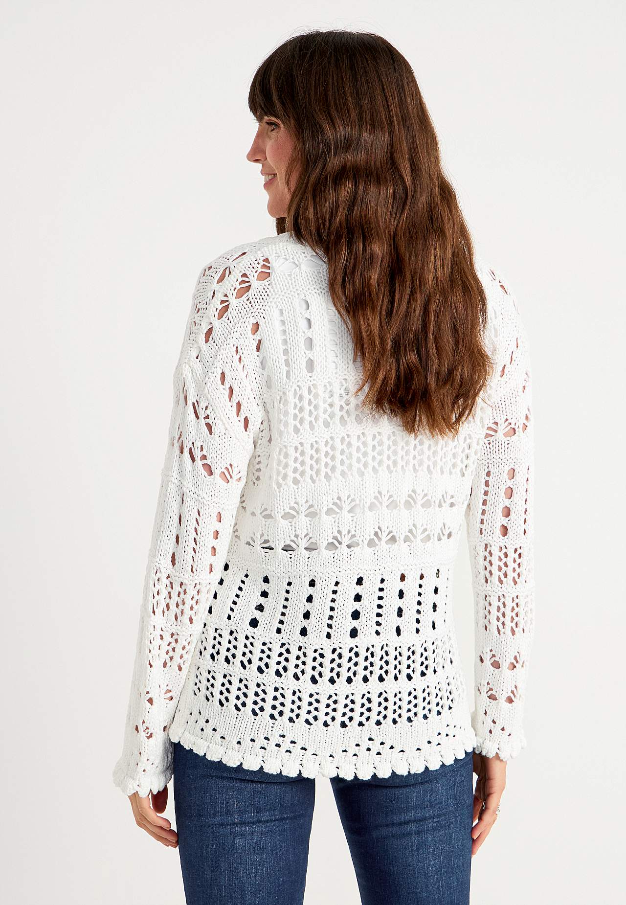 Gebreide sweater met gatenpatroon