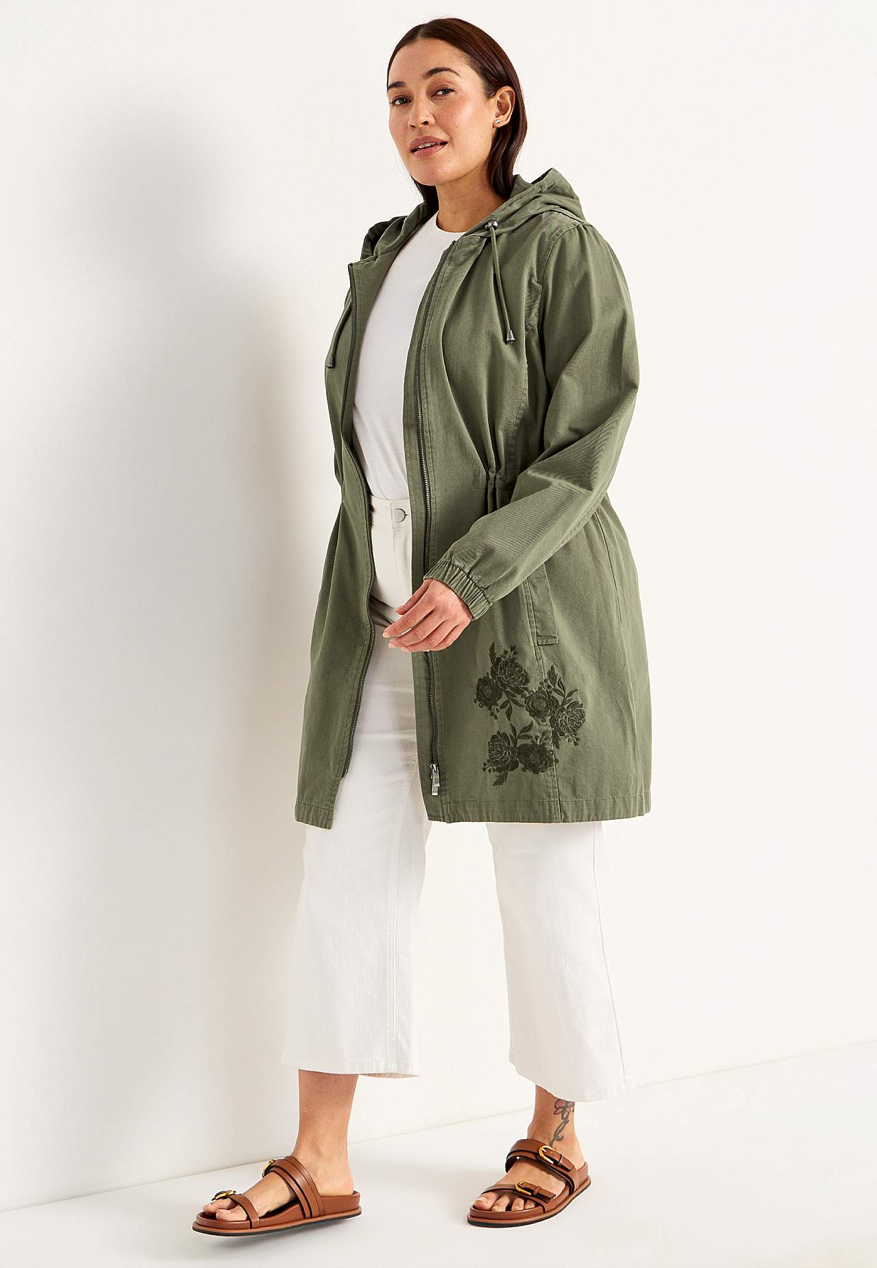 Parka met borduursel