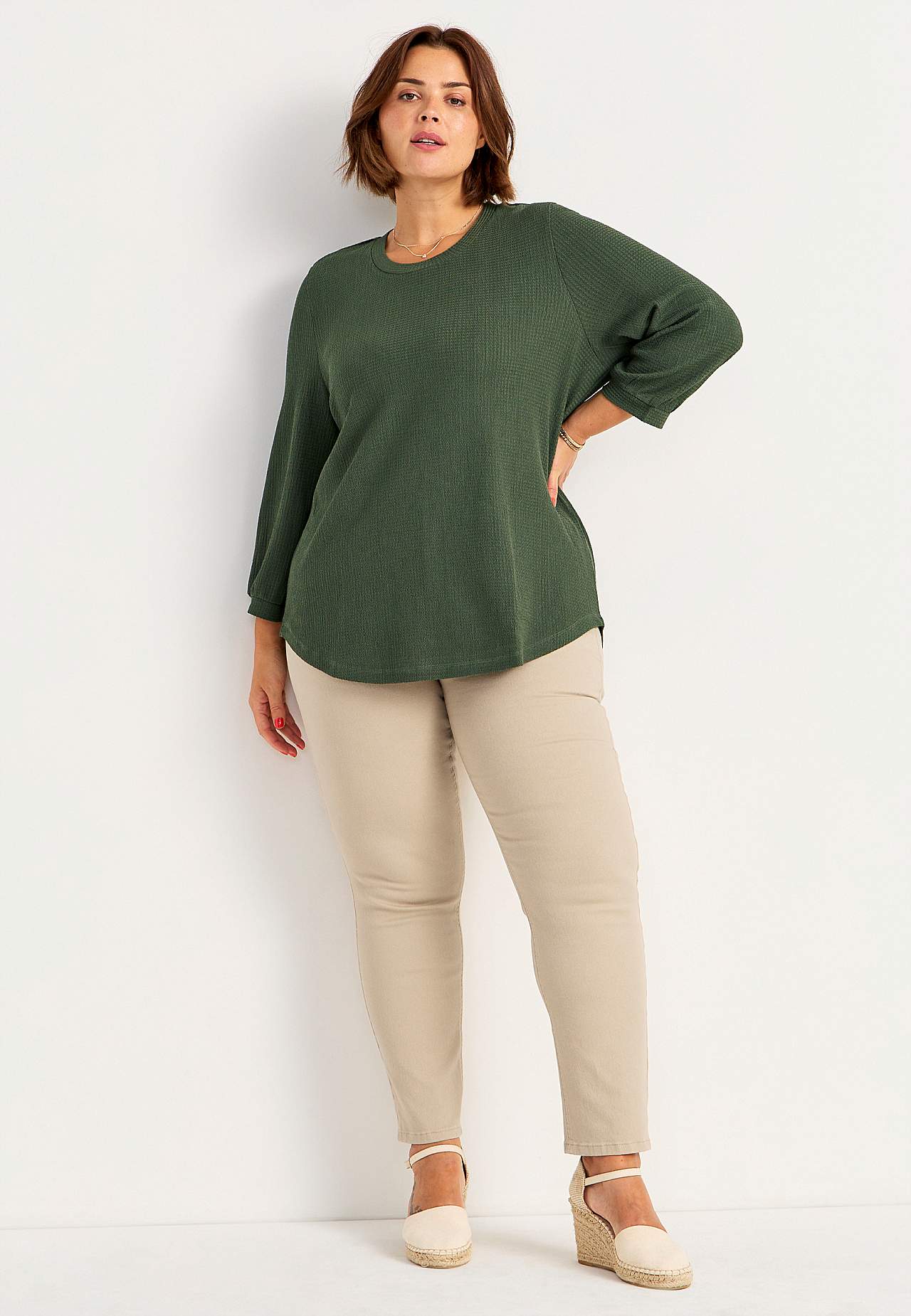 Jersey tuniek met 3/4 mouw