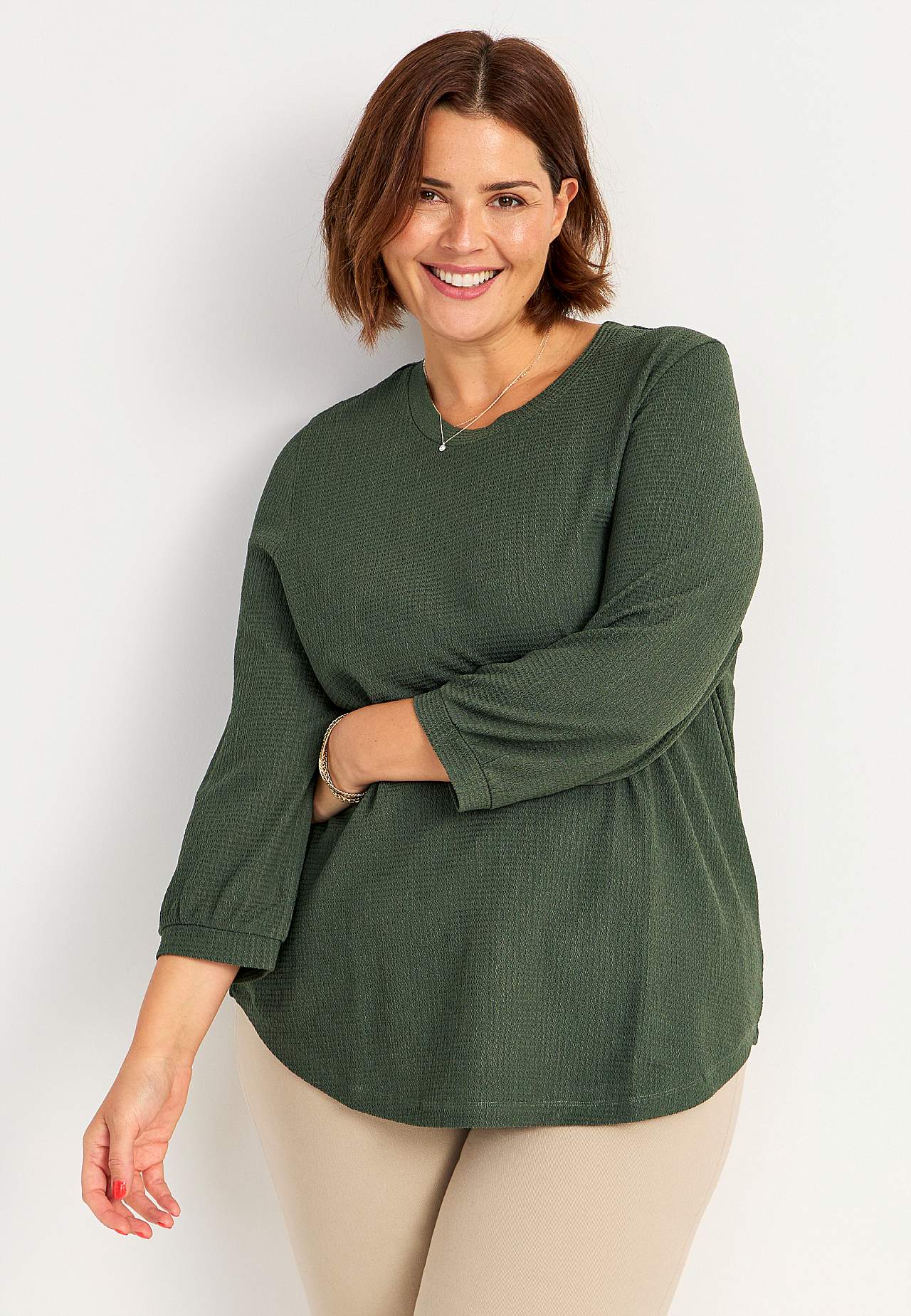 Jersey tuniek met 3/4 mouw