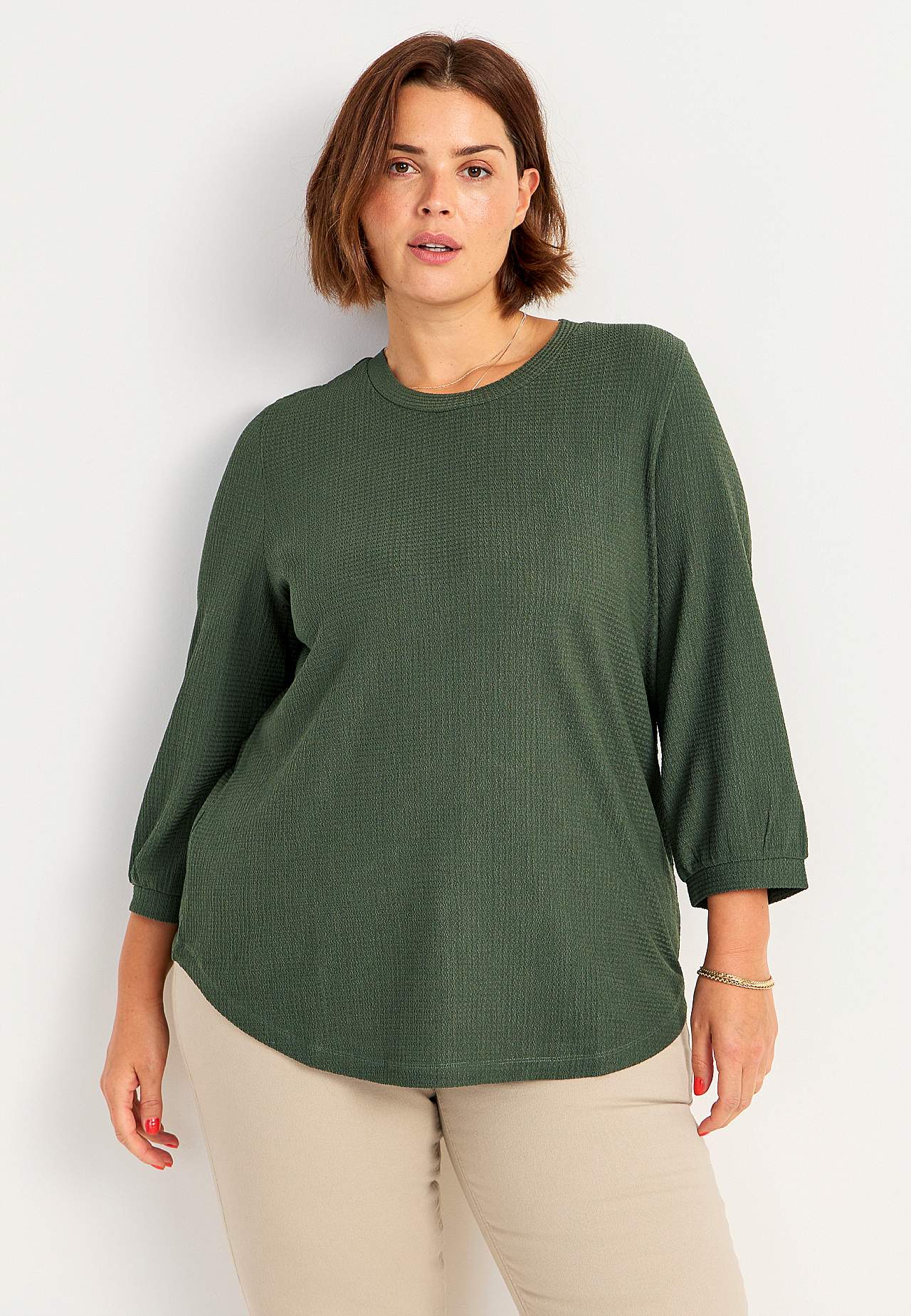 Jersey tuniek met 3/4 mouw
