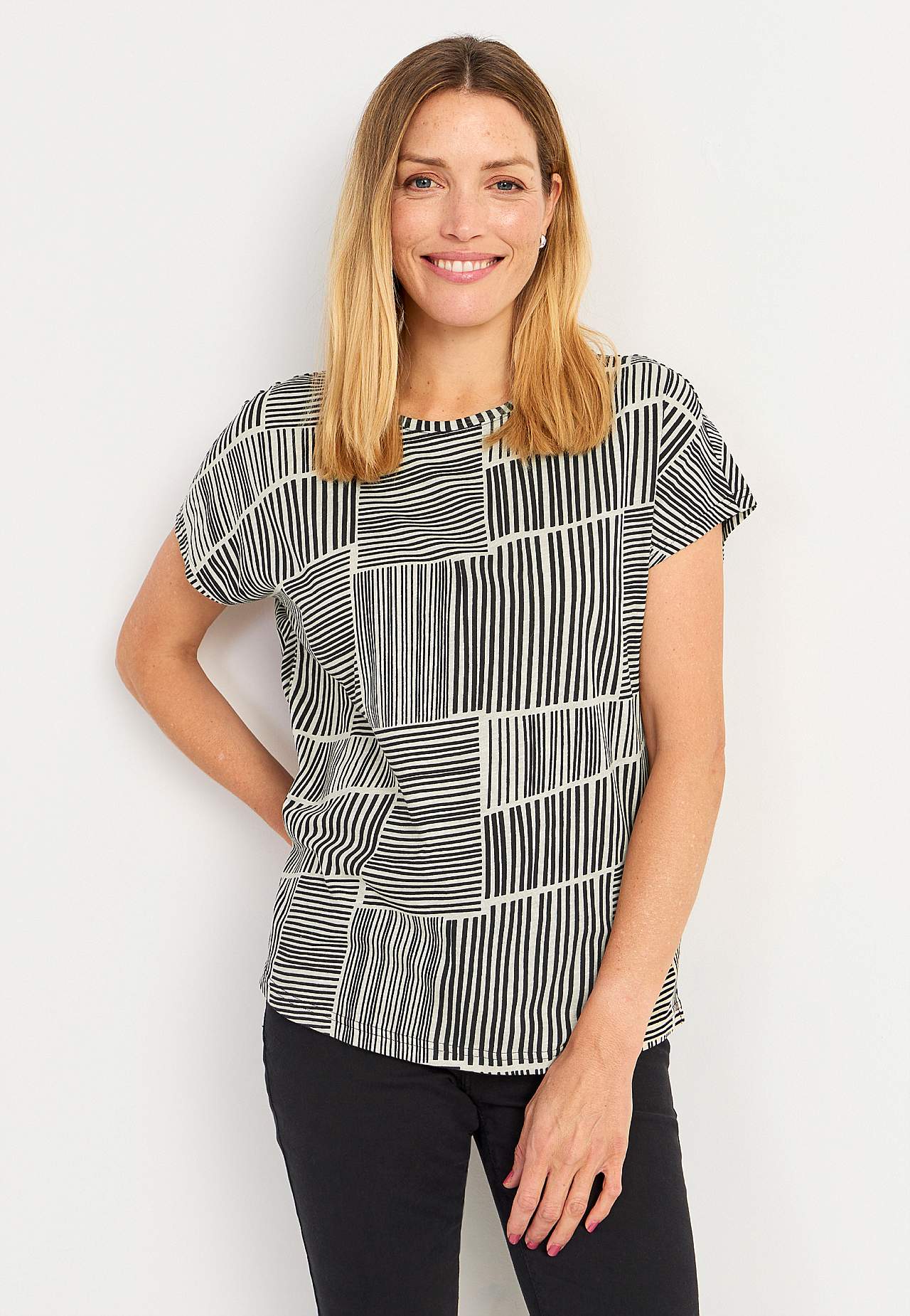 Jersey-topje met korte mouwen