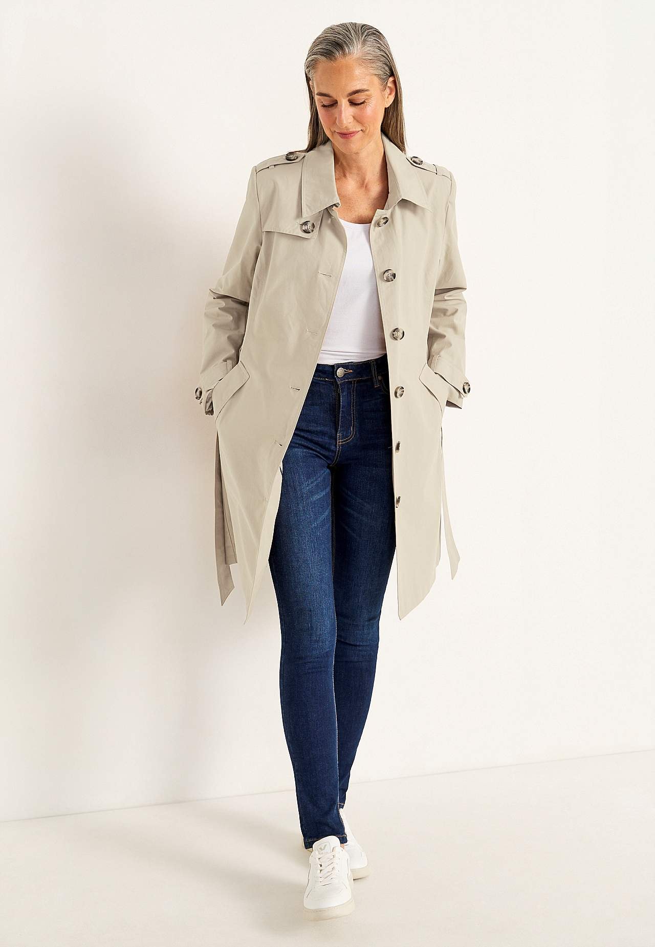 Enkelrij trenchcoat