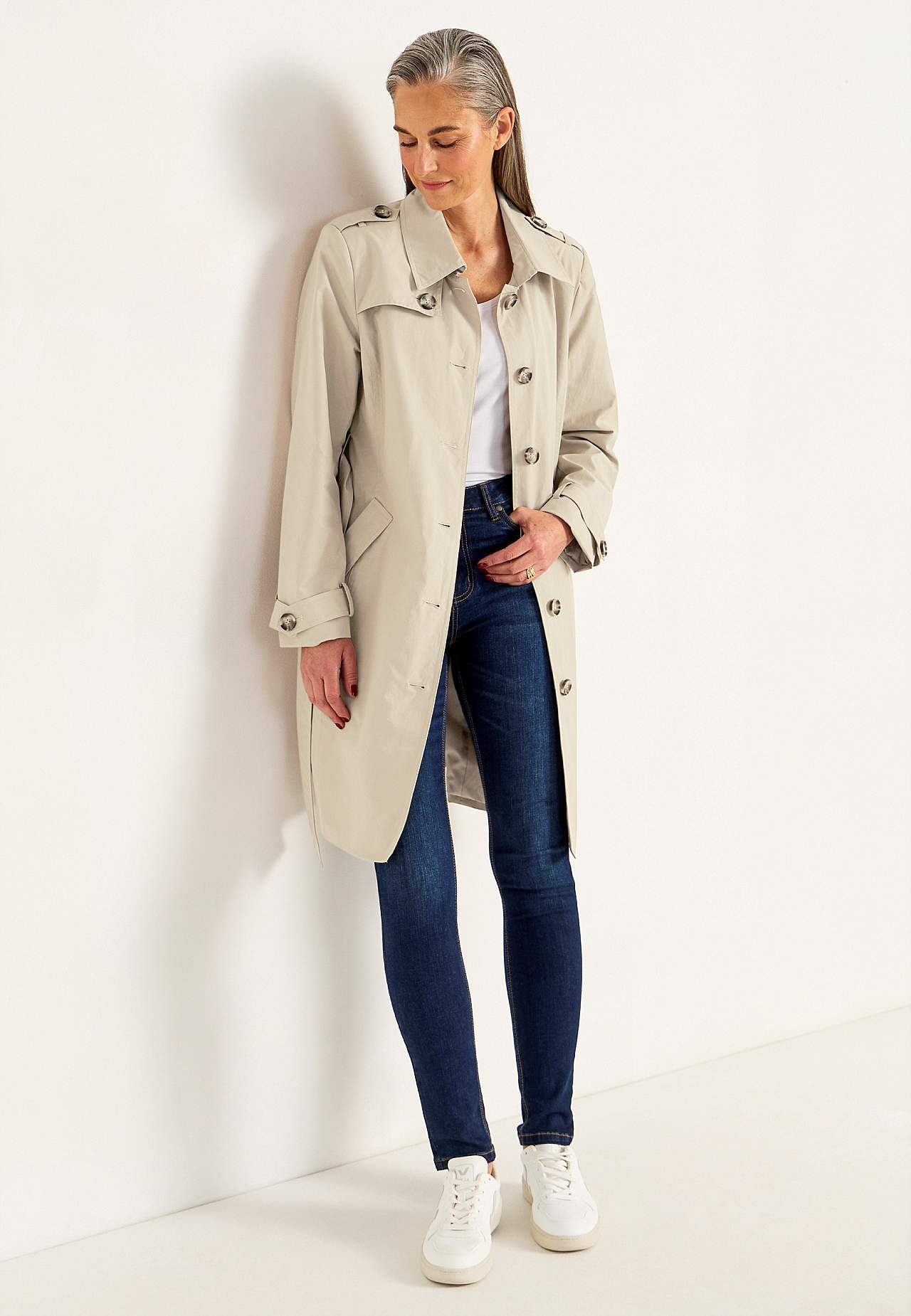 Enkelrij trenchcoat