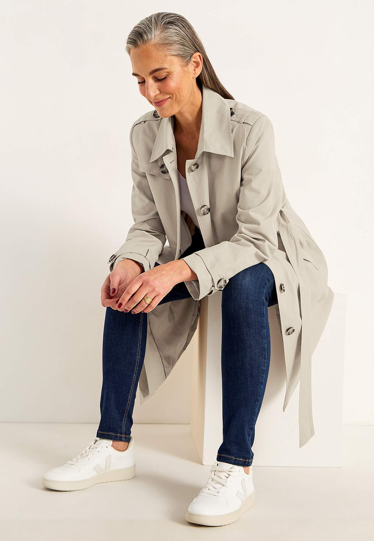 Enkelrij trenchcoat