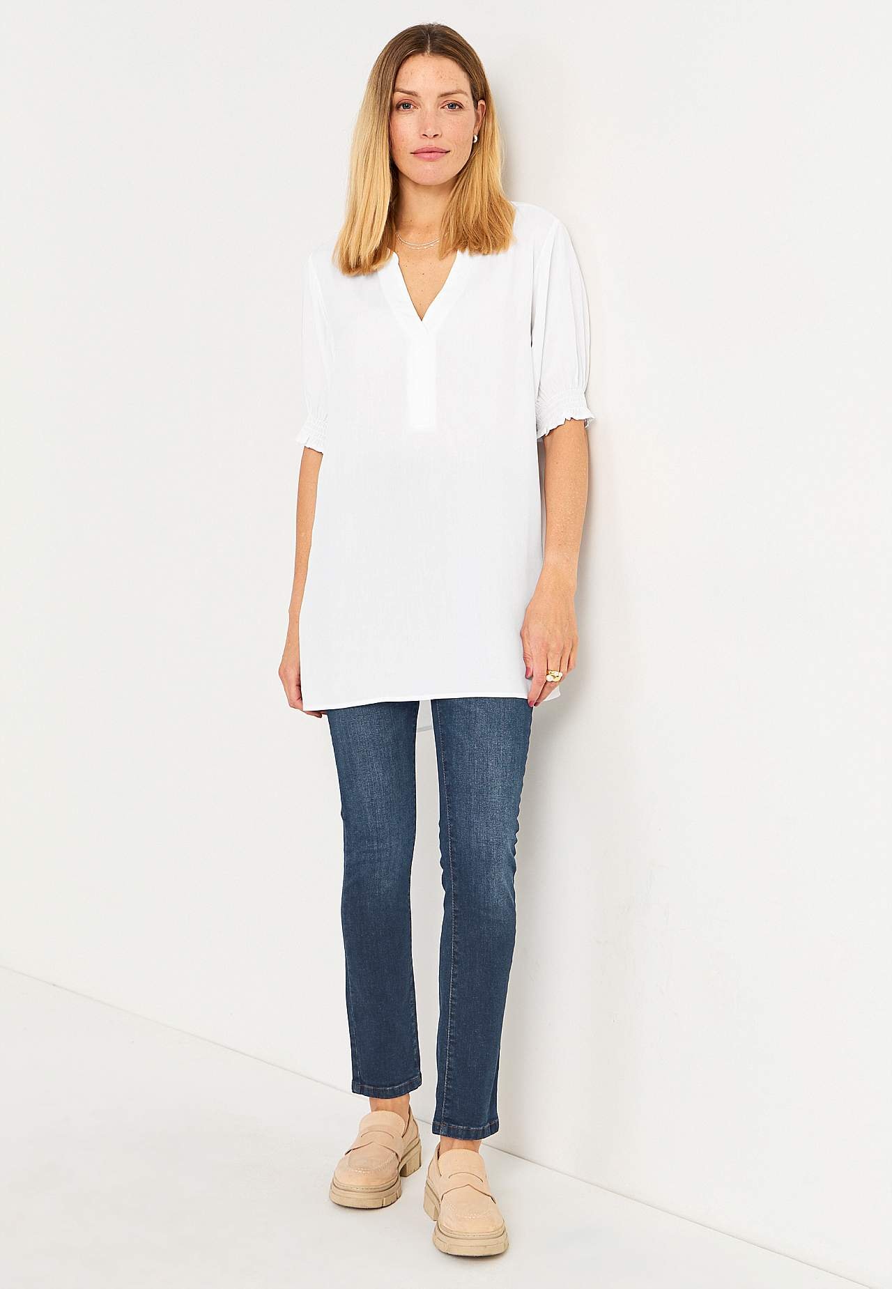 Smalle spijkerbroek met hoge taille - drie lengtes
