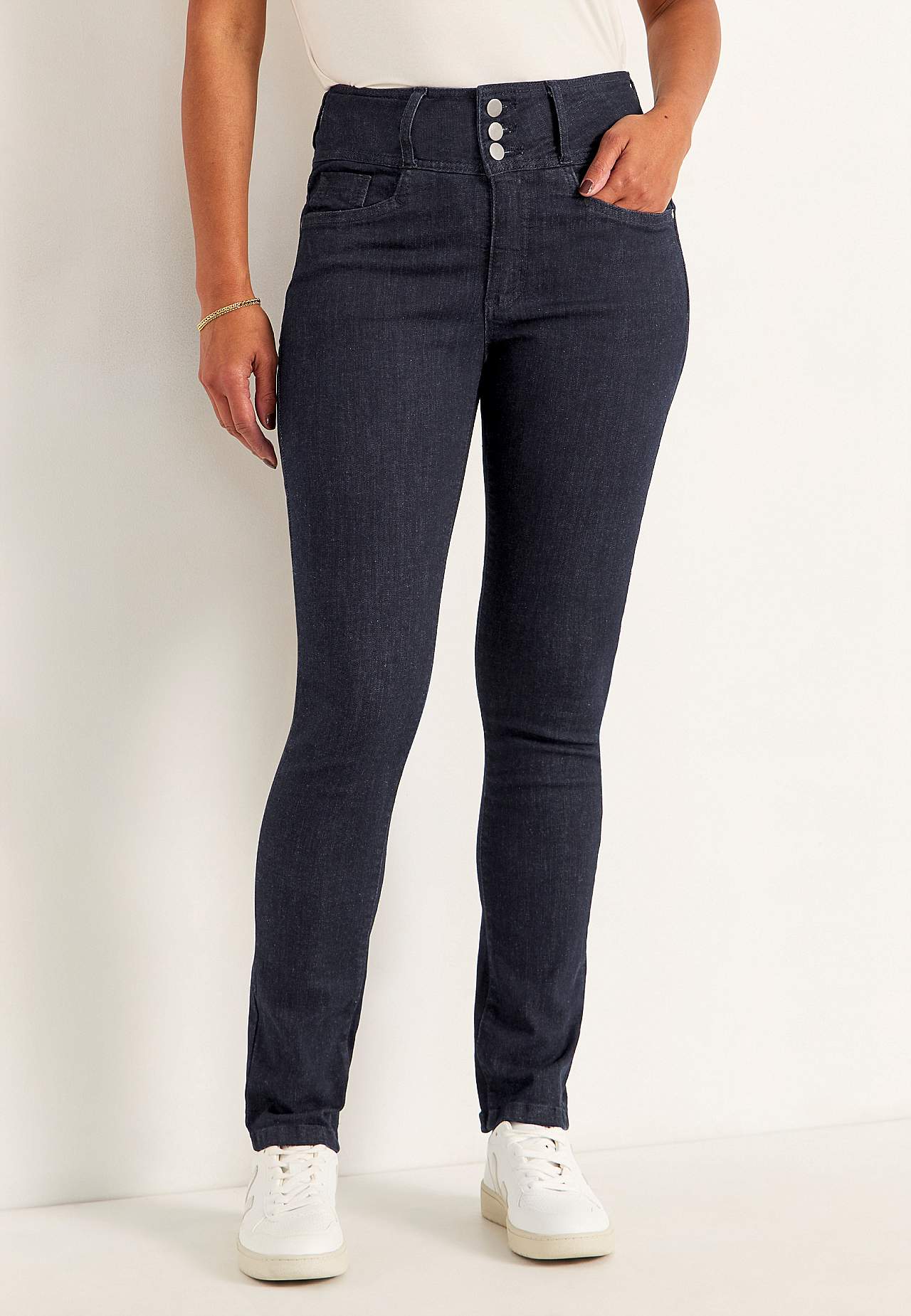 Smalle spijkerbroek met hoge taille - drie lengtes
