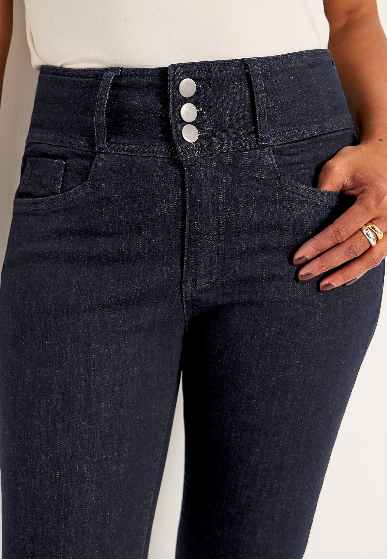 Smalle spijkerbroek met hoge taille - drie lengtes