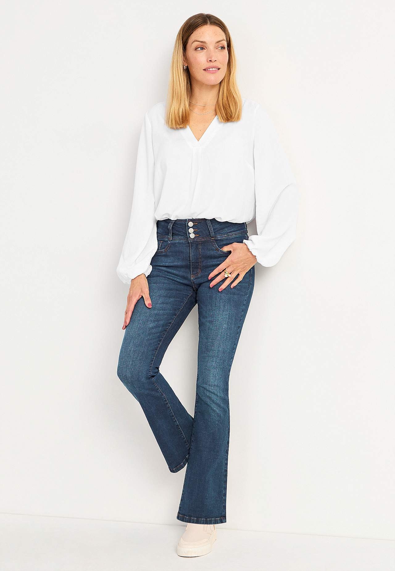 Bootcut jeans met hoge taille