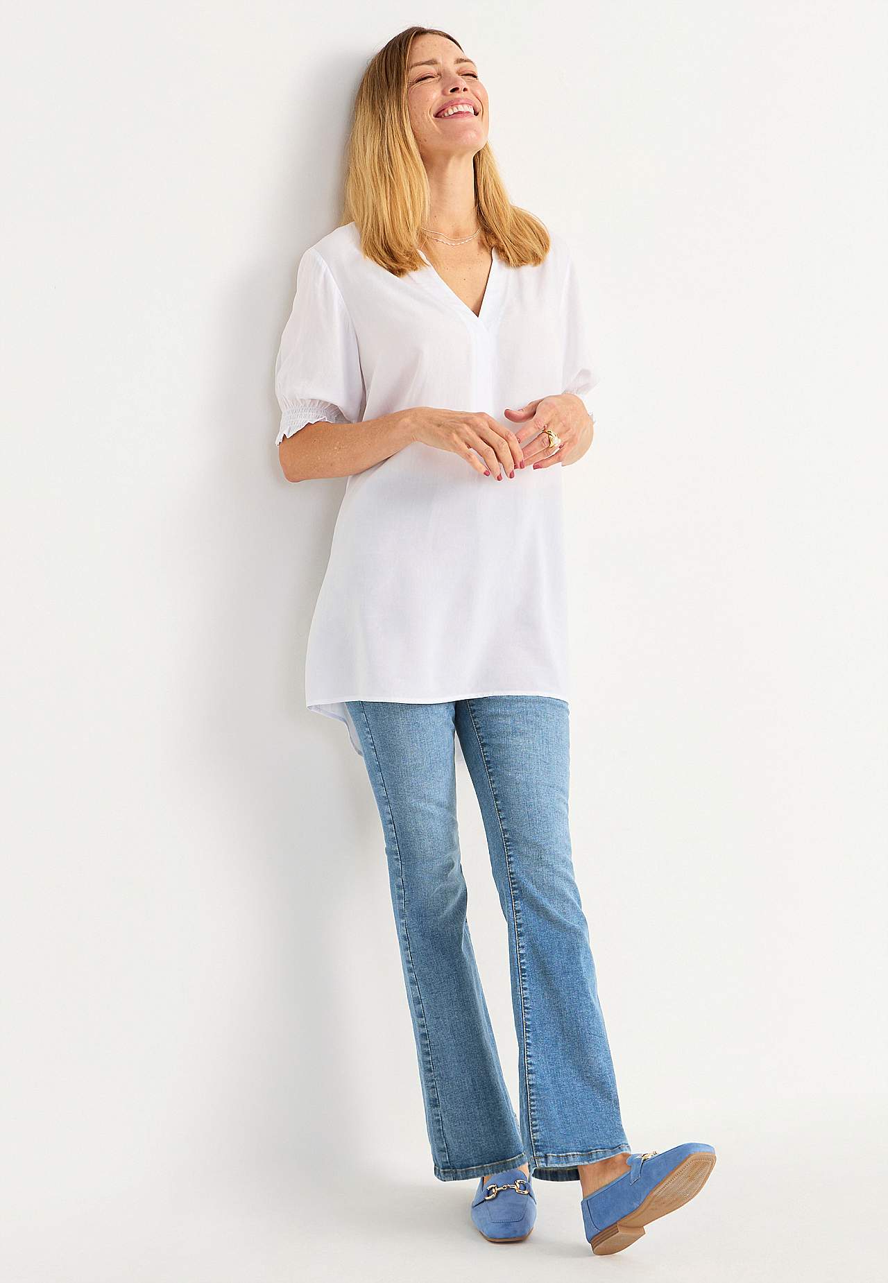 Bootcut jeans met hoge taille