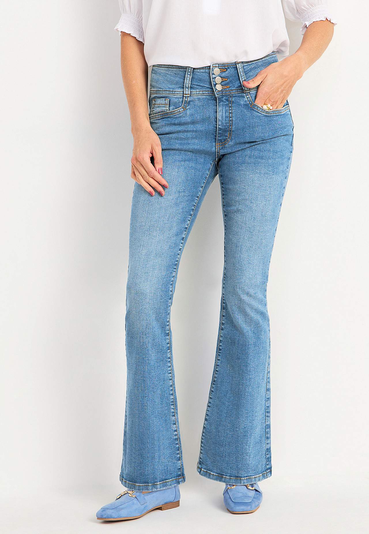 Bootcut jeans met hoge taille