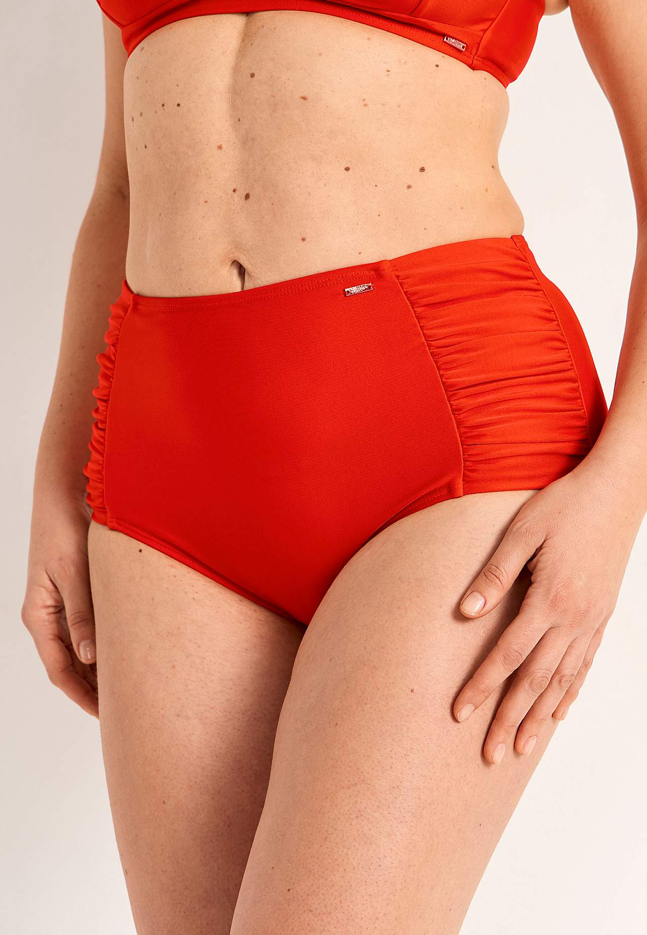Eenkleurig bikinibroekje met hoge taille Honolulu