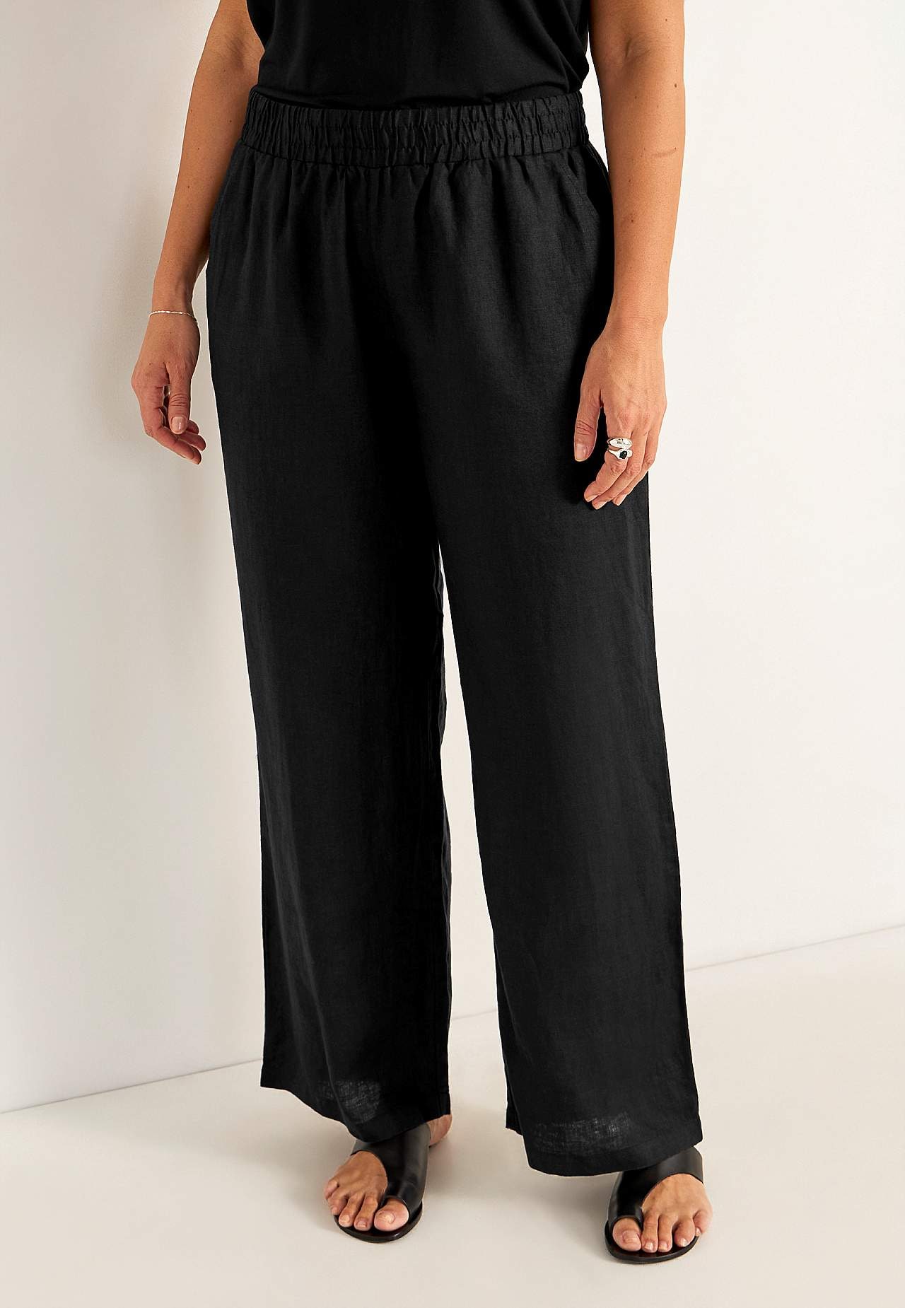 Linnen Premium broek met wijde benen