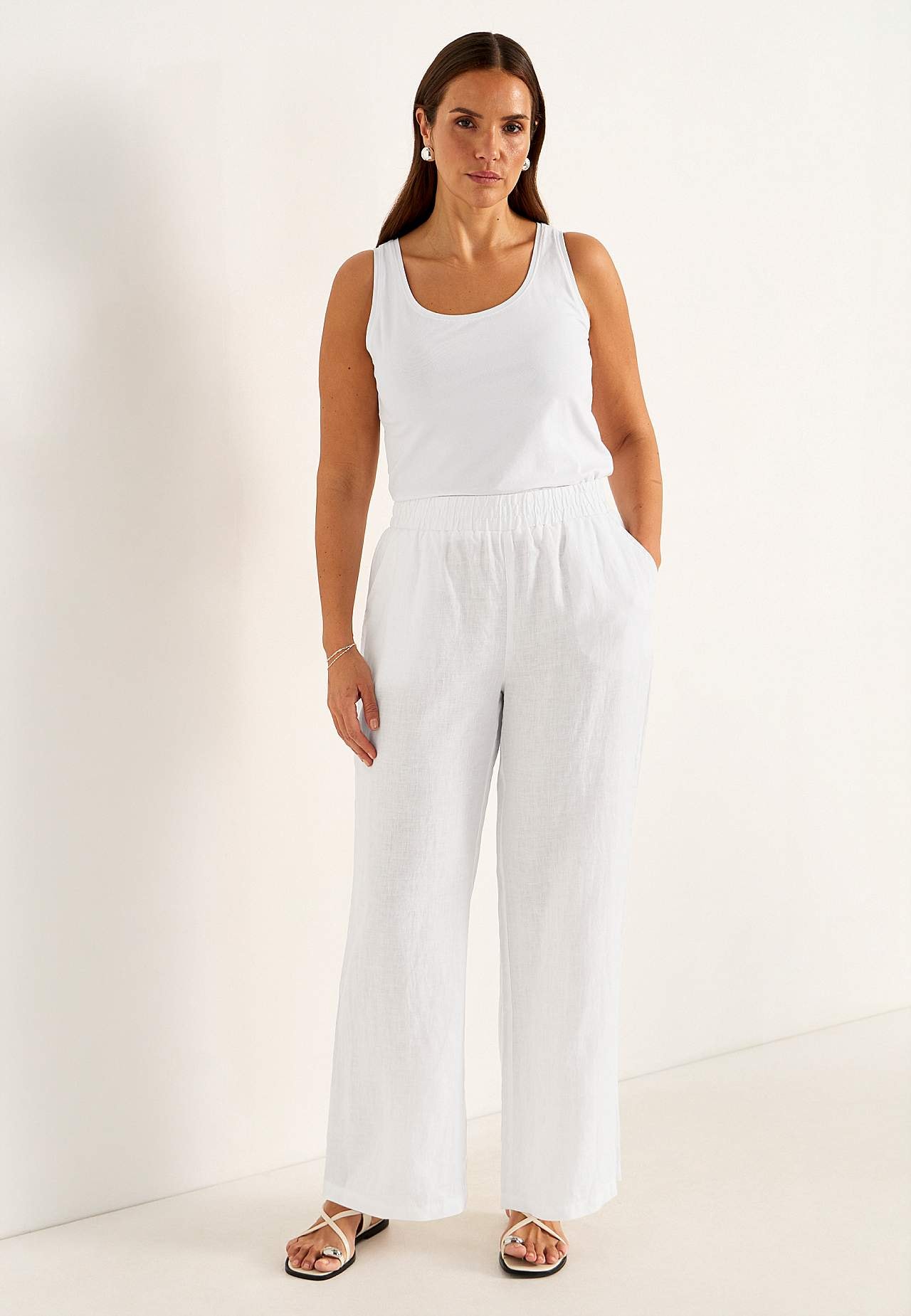 Linnen Premium broek met wijde benen