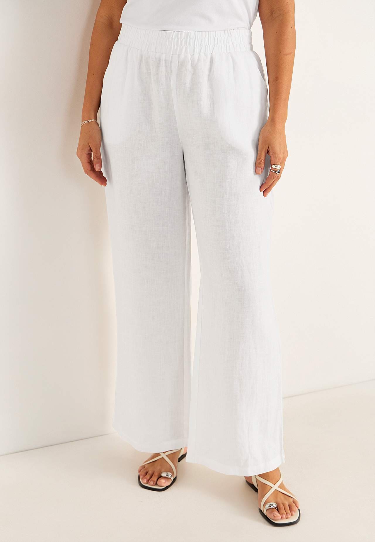 Linnen Premium broek met wijde benen