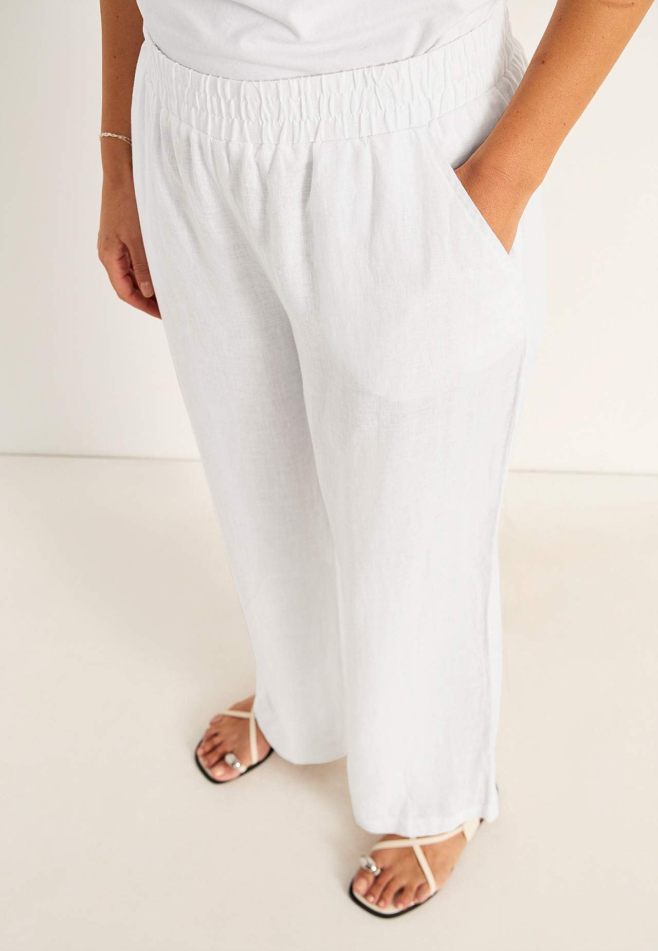 Linnen Premium broek met wijde benen